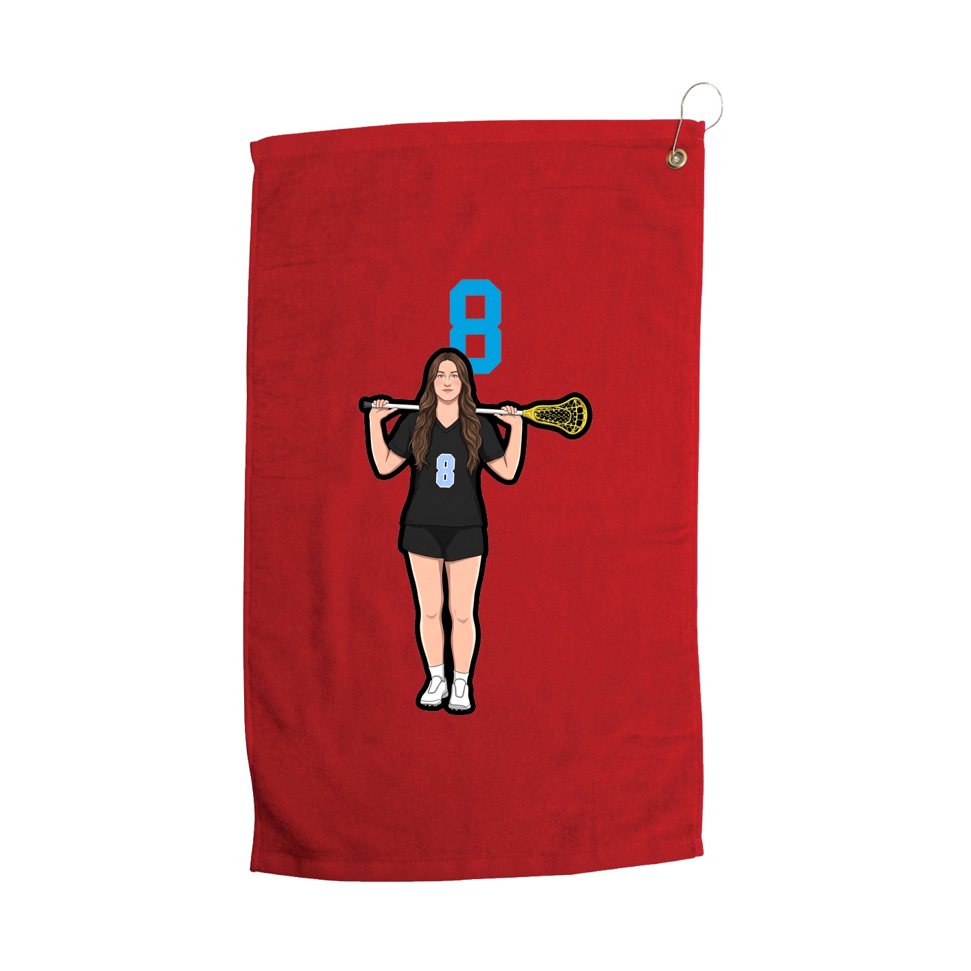 Golf Towel — Number Top in Red