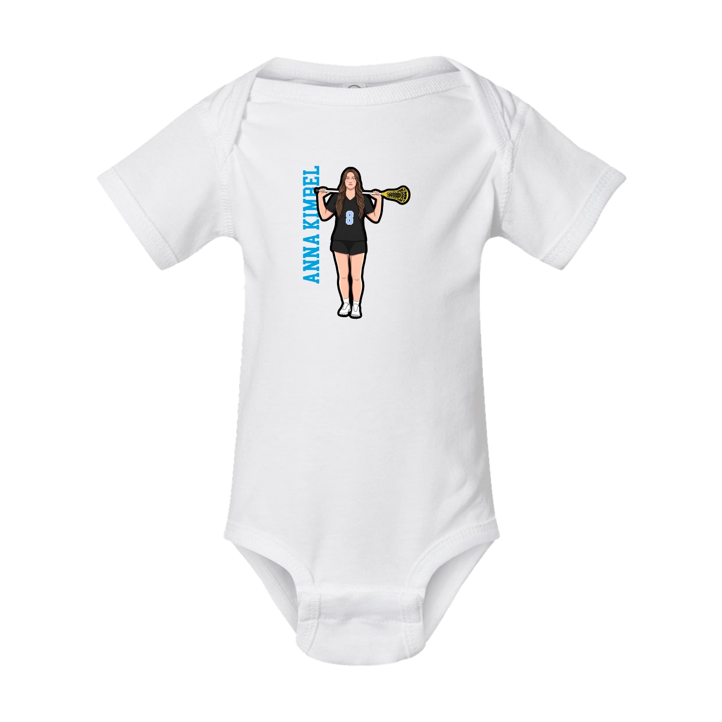 Baby Onesie — Name Vertical in White