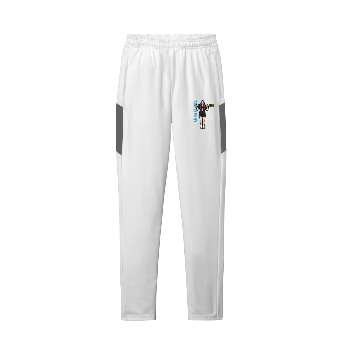 Team Travel Pant — Name Vertical in White/Grey