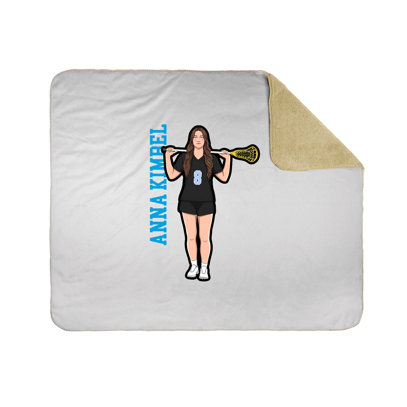 Throw Blanket — Name Vertical in White