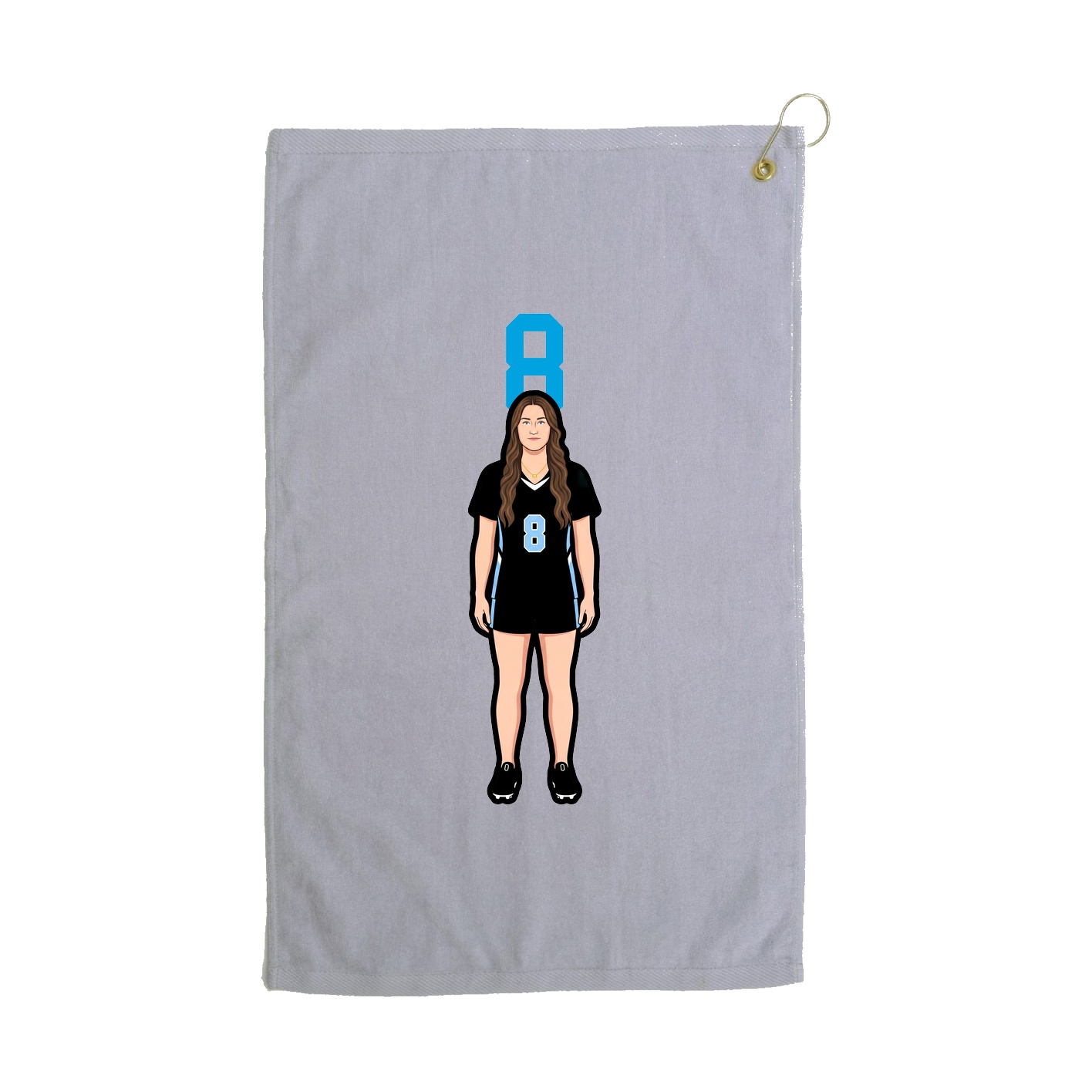 Golf Towel — Number Top in Grey