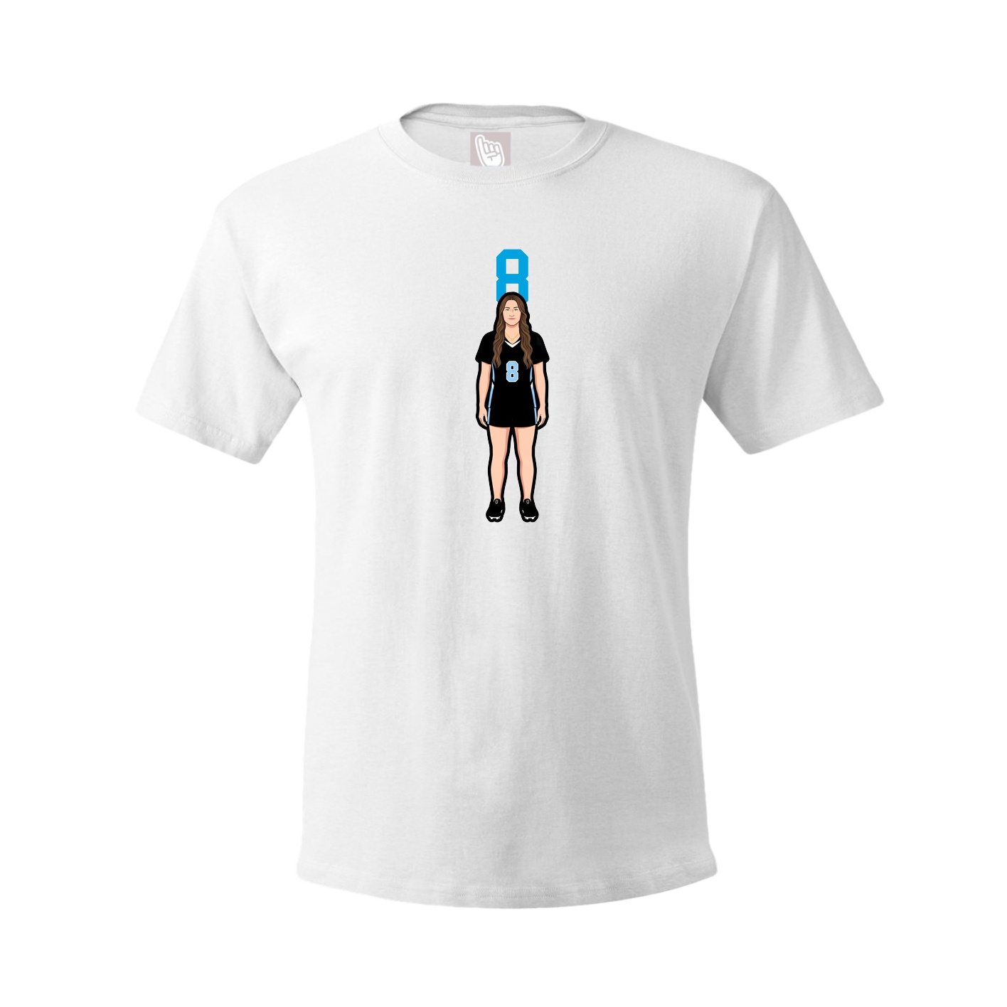 Youth Tee — Number Top in White