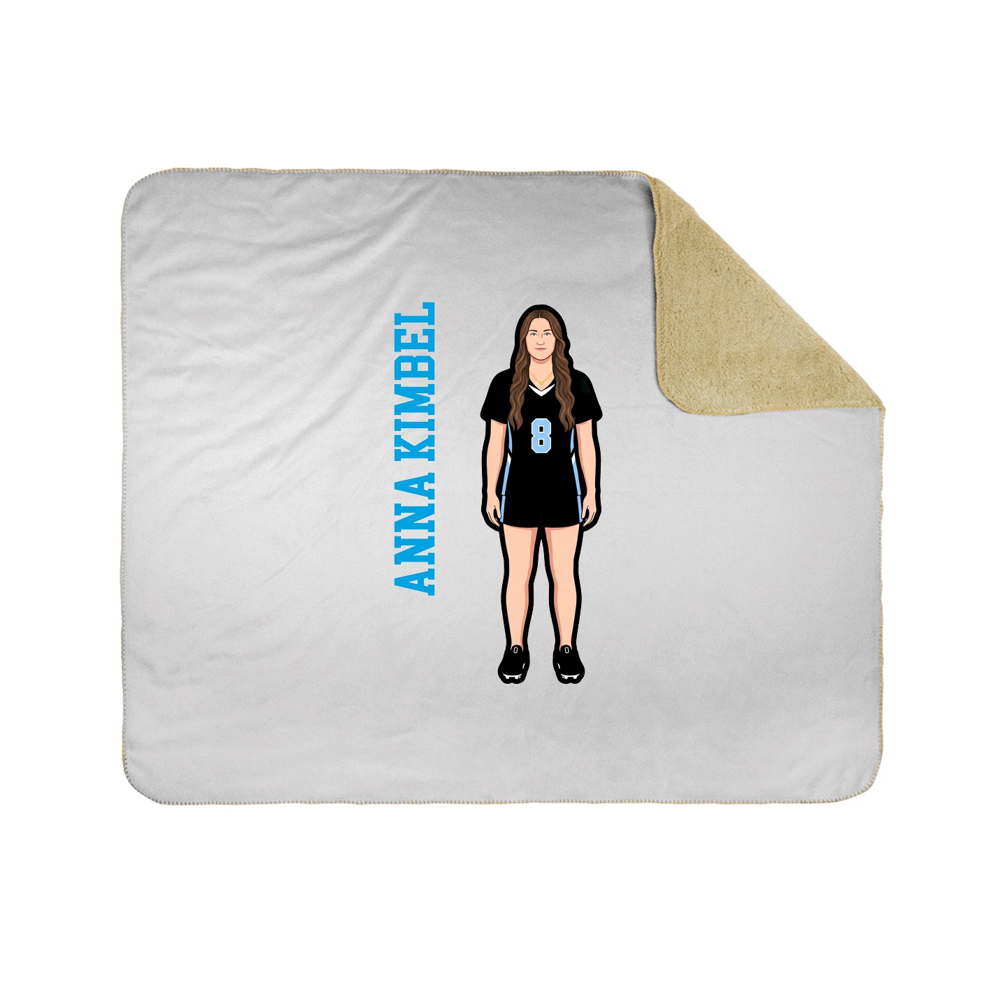 Throw Blanket — Name Vertical in White