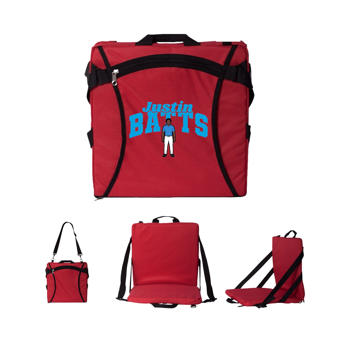 Folding Stadium Seat — Signature Arch in Red