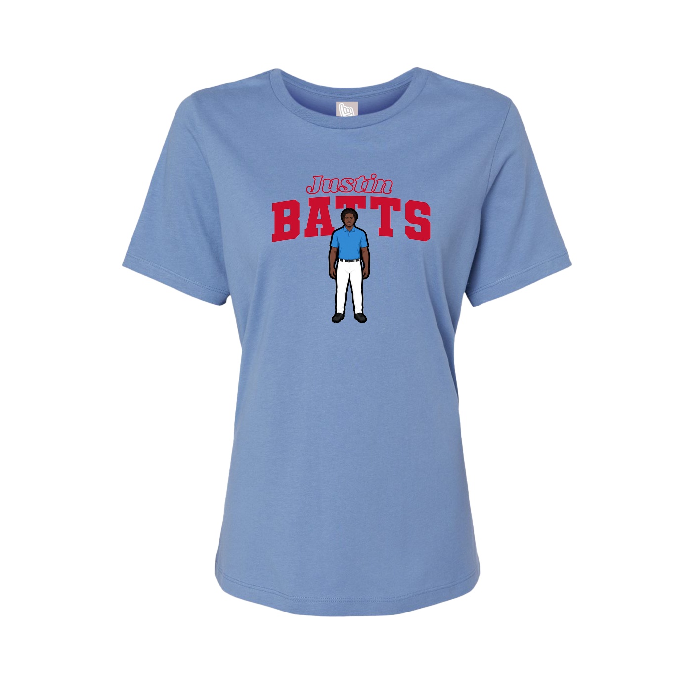Womens Tee — Name Arch in Powder Blue