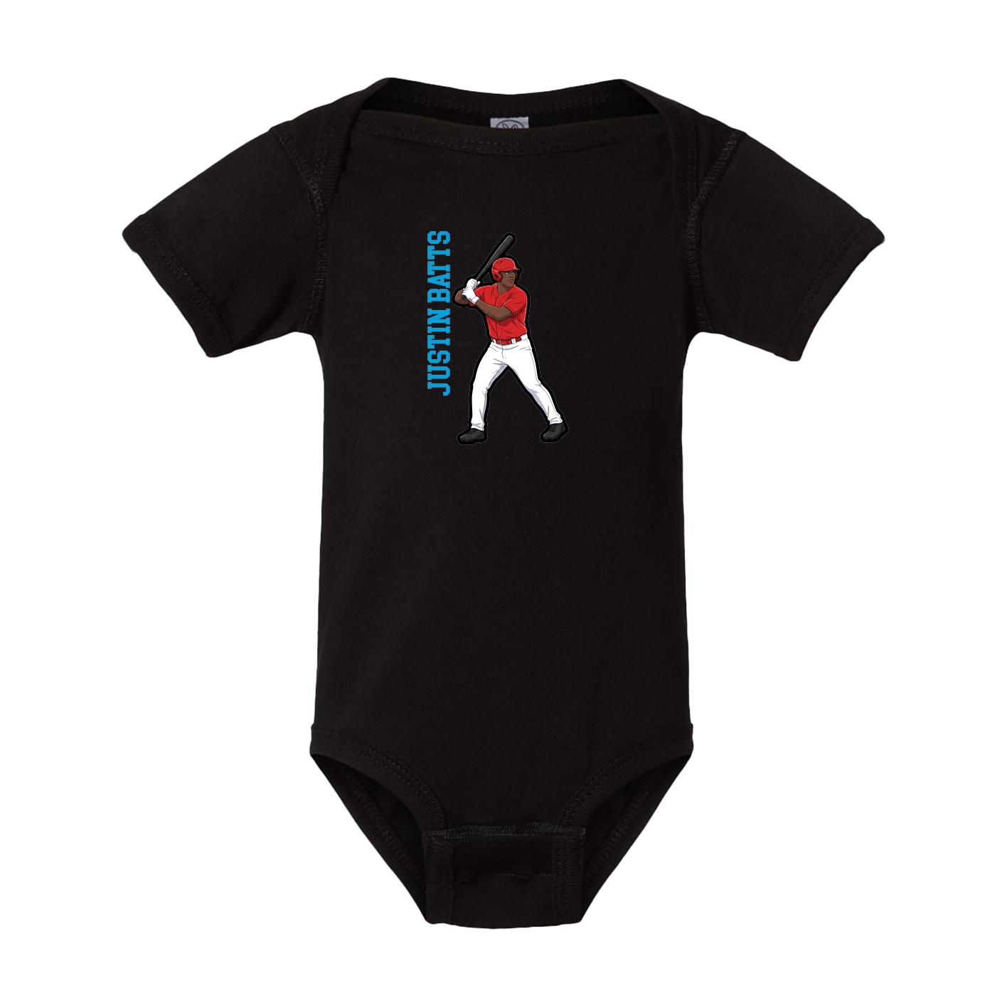 Baby Onesie — Name Vertical in Black