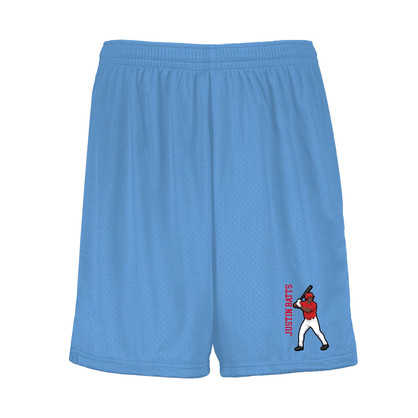 Shorts — Name Vertical in Light Blue