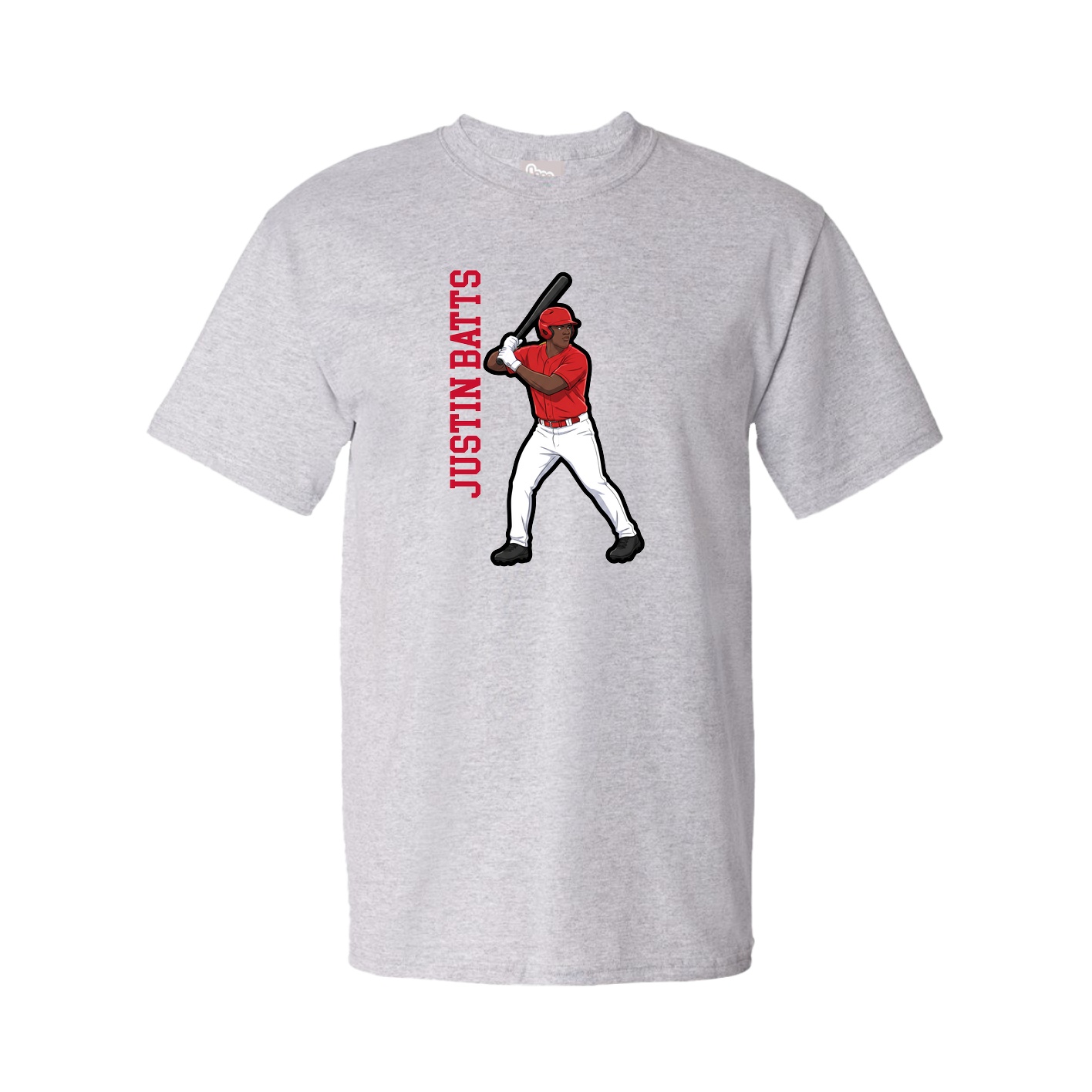 Youth Tee — Name Vertical in Grey