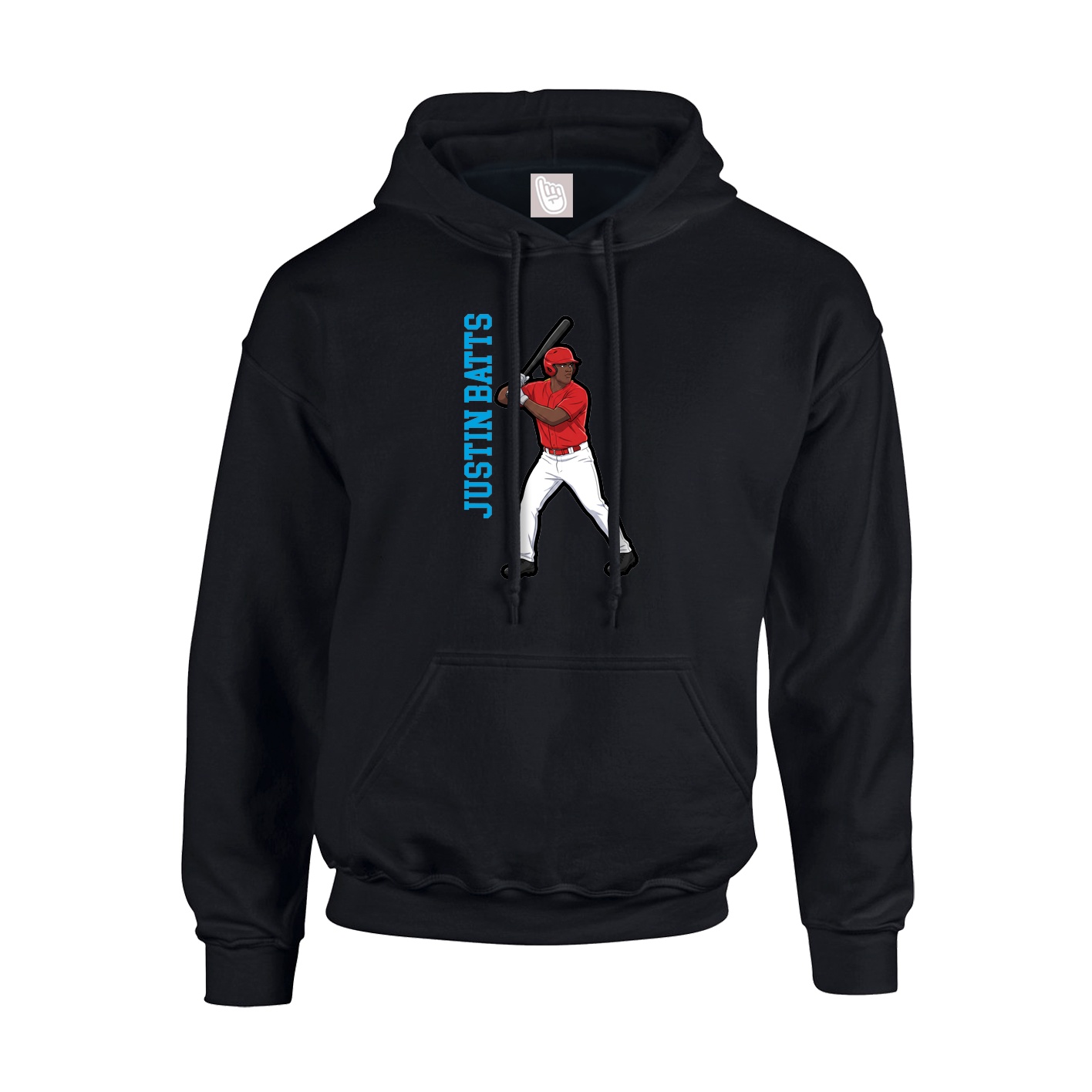 Youth Hoodie — Name Vertical in Black