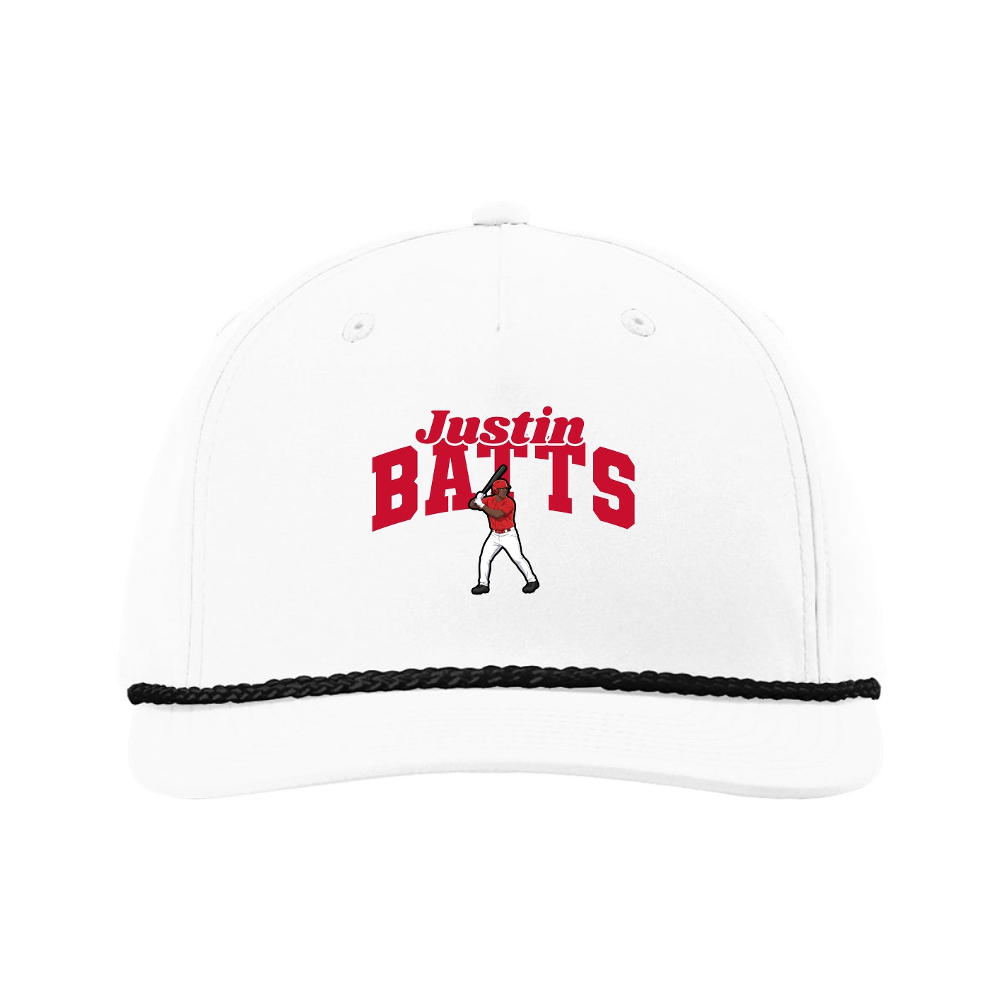 Five-Panel Classic Rope Cap — Signature Arch in White