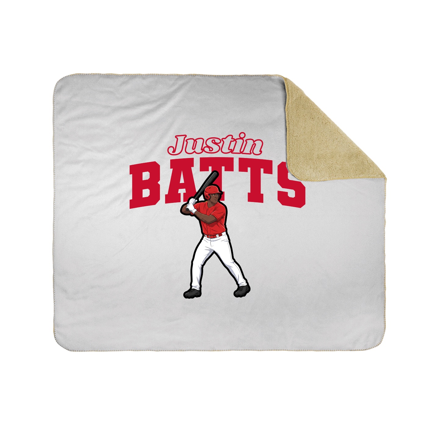 Throw Blanket — Name Arch in White