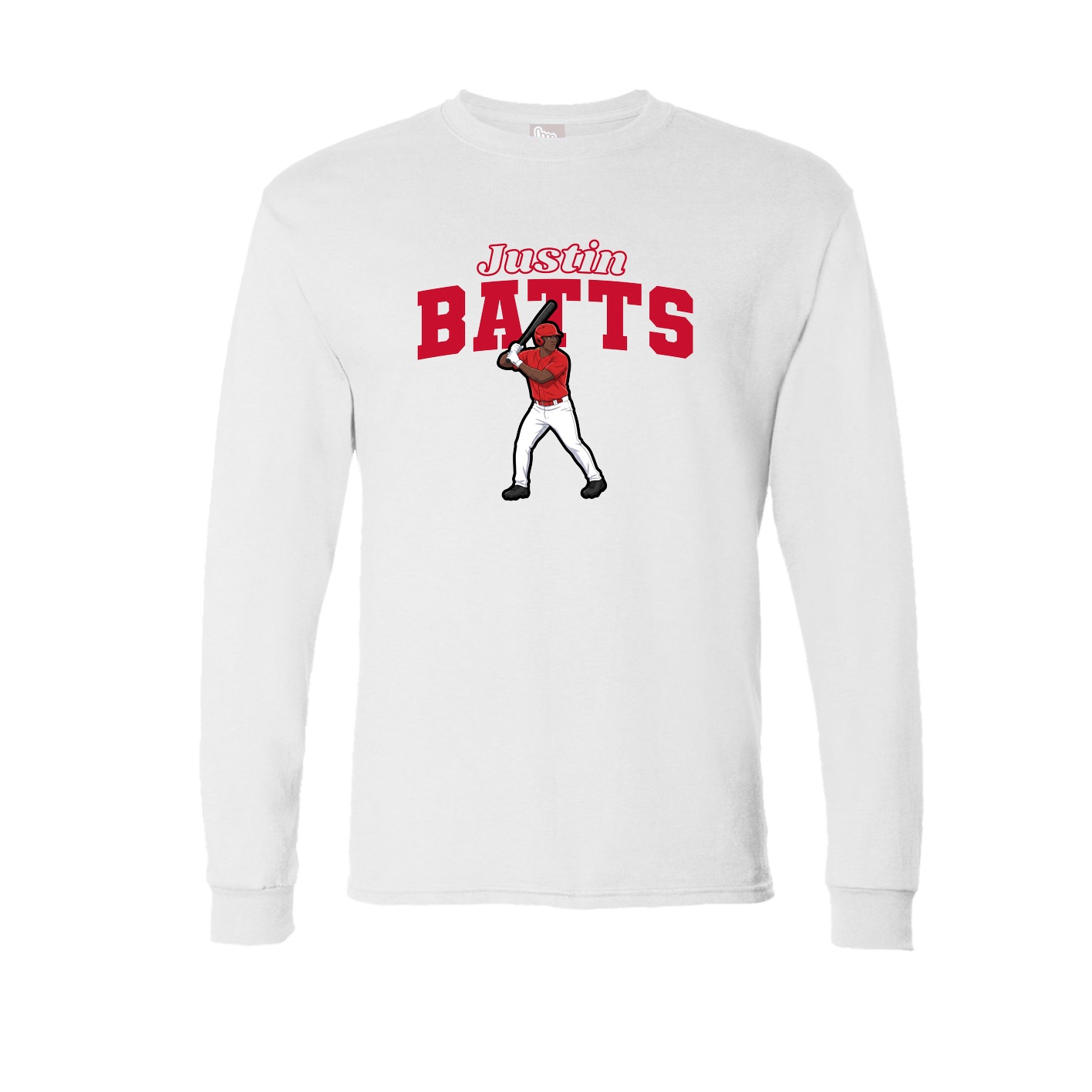 Long Sleeve Tee — Name Arch in White