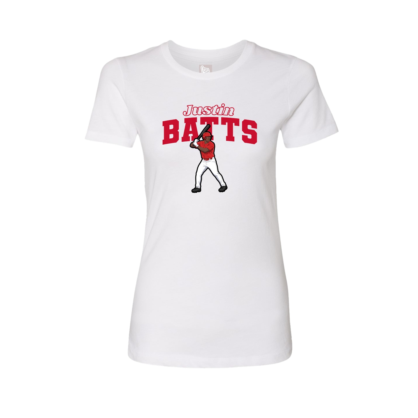 Womens Tee — Name Arch in White