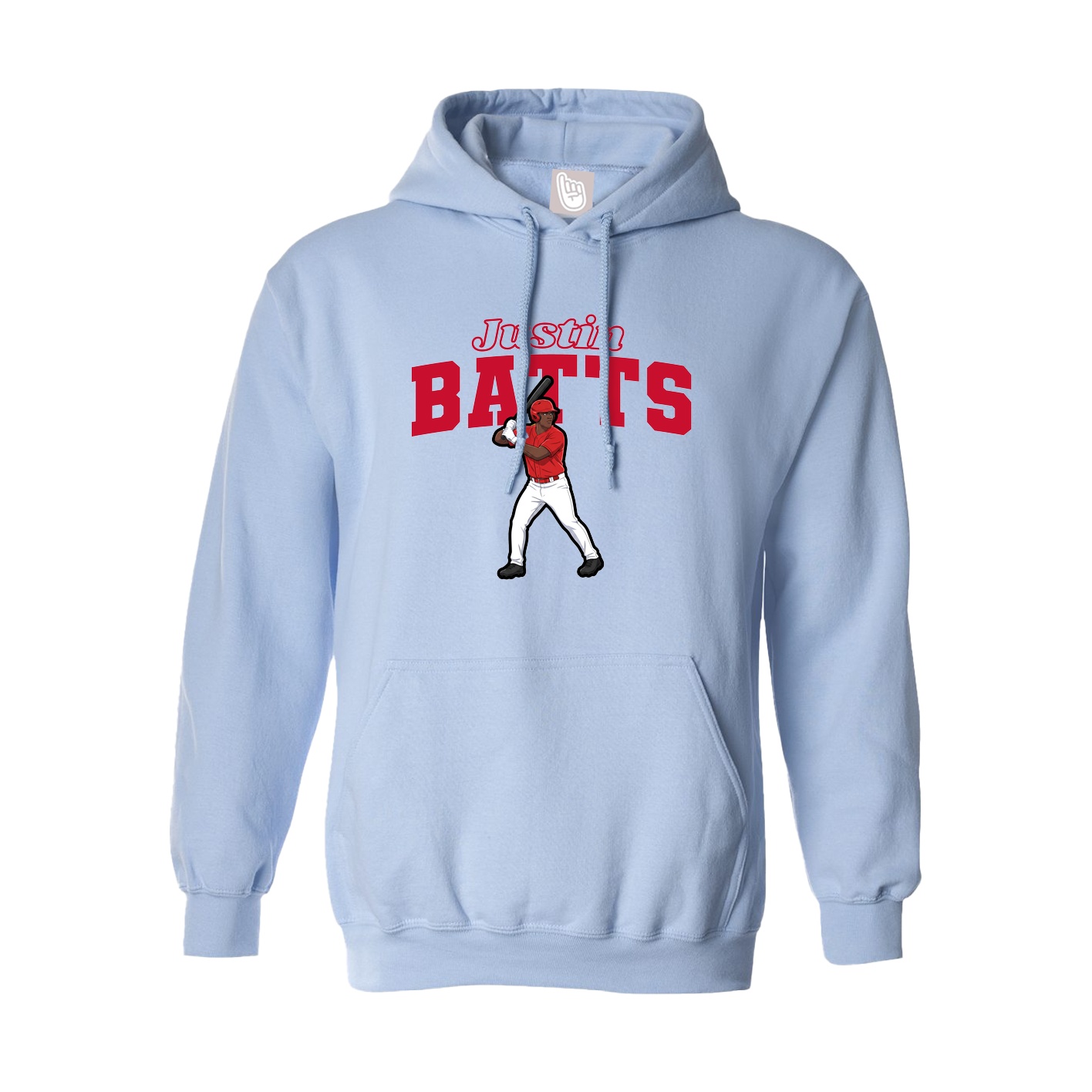 Hoodie — Name Arch in Light Blue