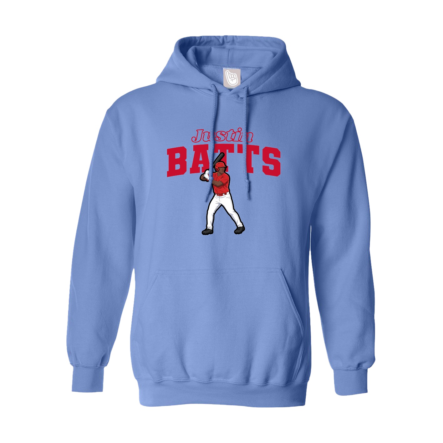 Youth Hoodie — Name Arch in Powder Blue
