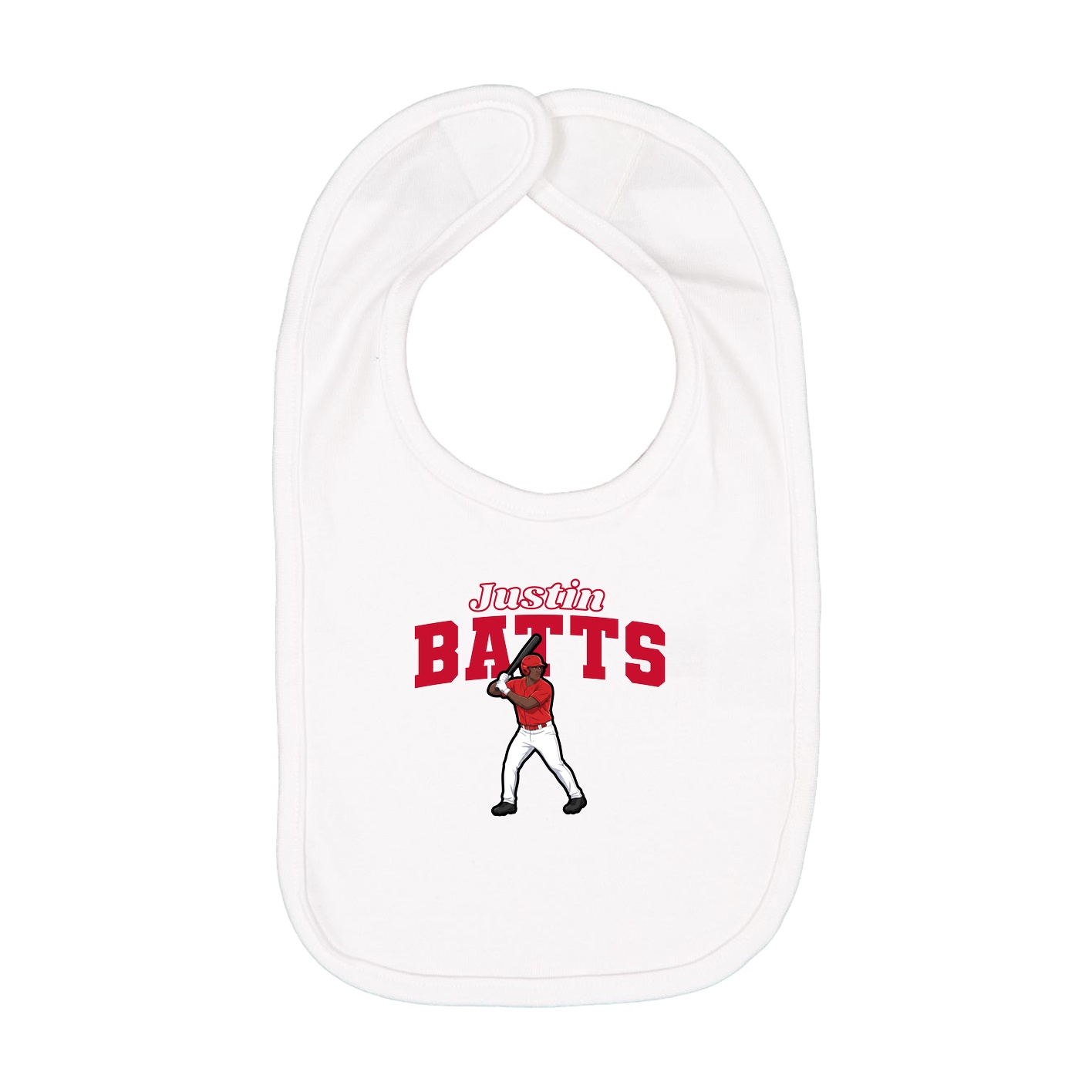 Infant Bib — Name Arch in White