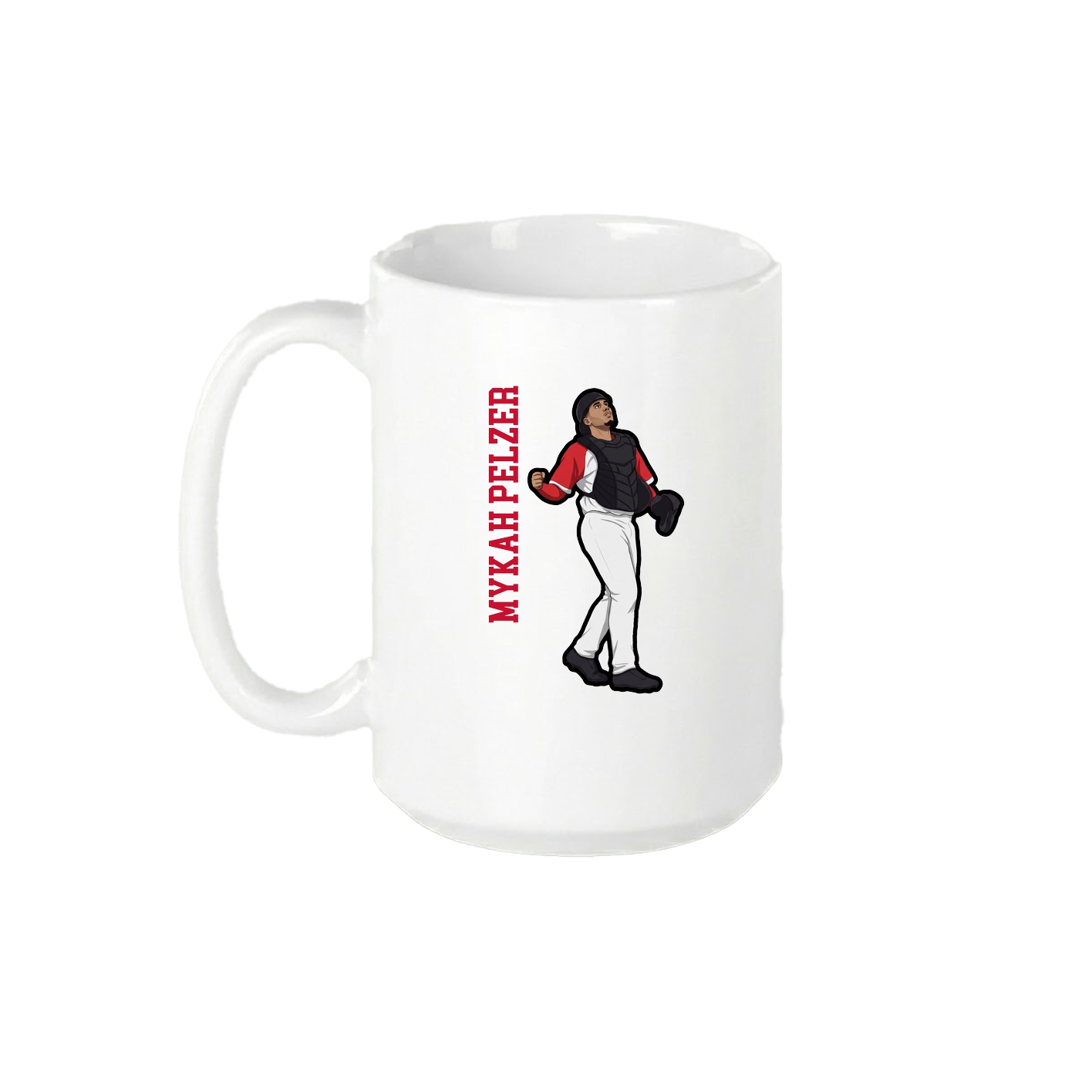 15oz Coffee Mug — Name Vertical in White
