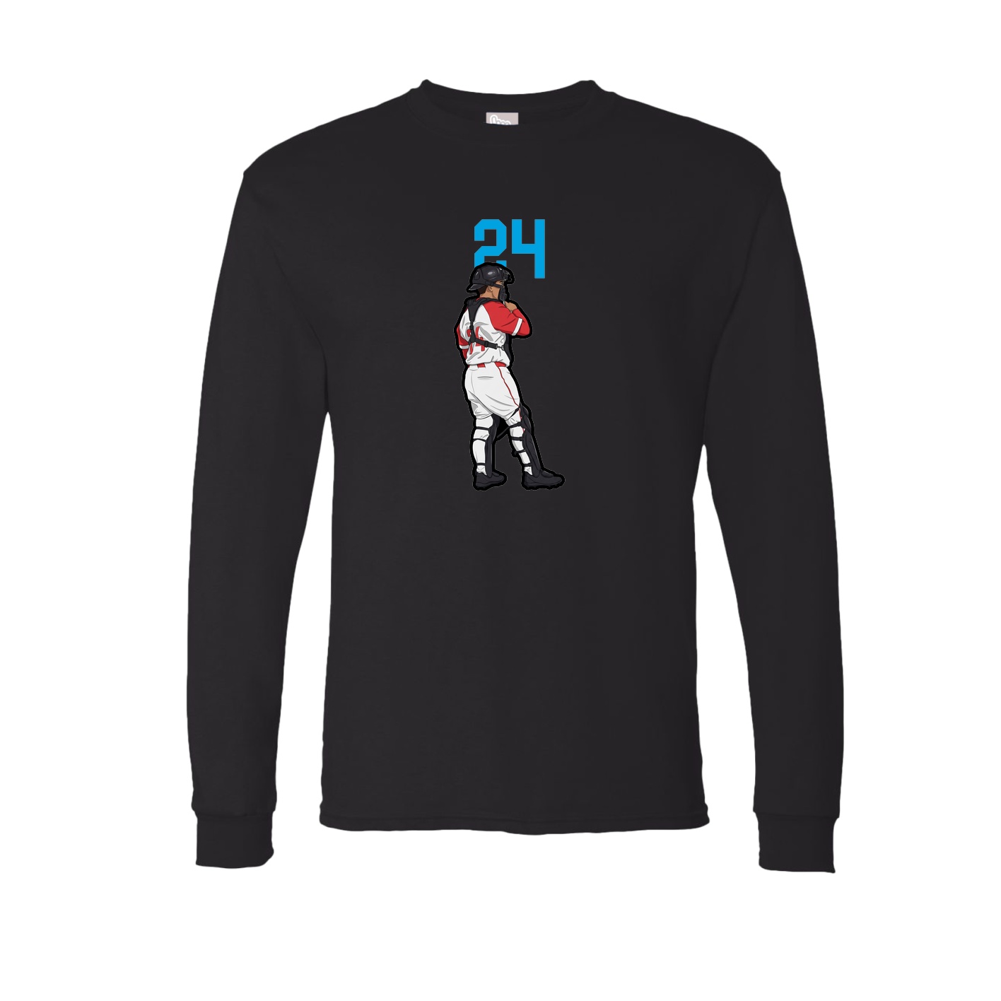 Long Sleeve Tee — Number Top in Black