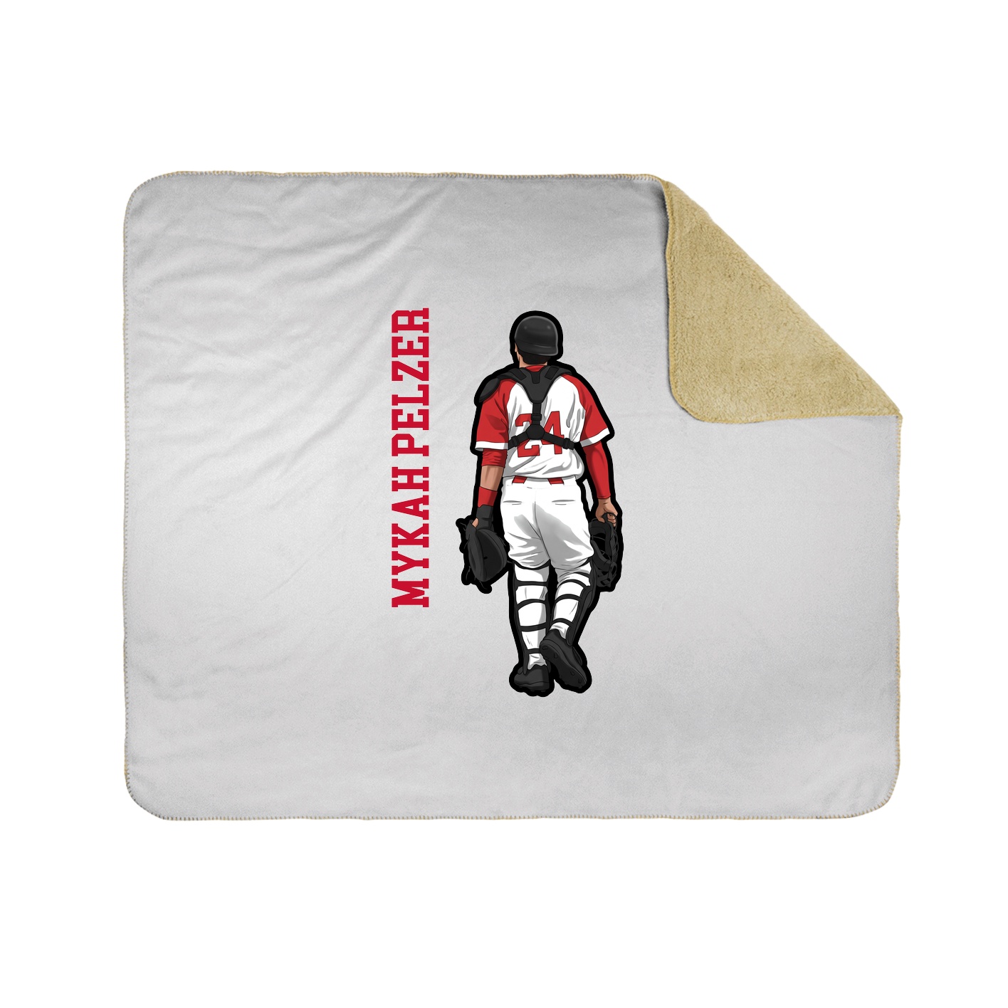 Throw Blanket — Name Vertical in White