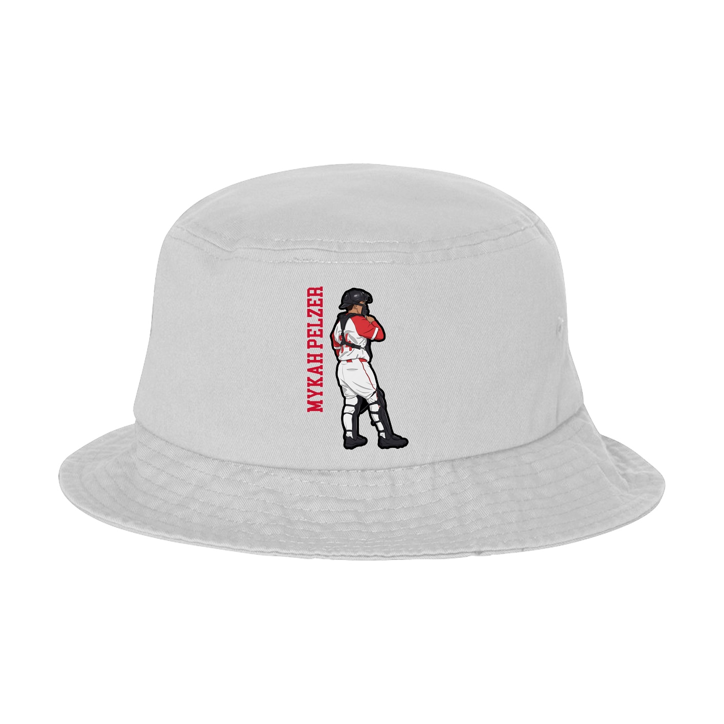 Bucket Cap — Name Vertical in White
