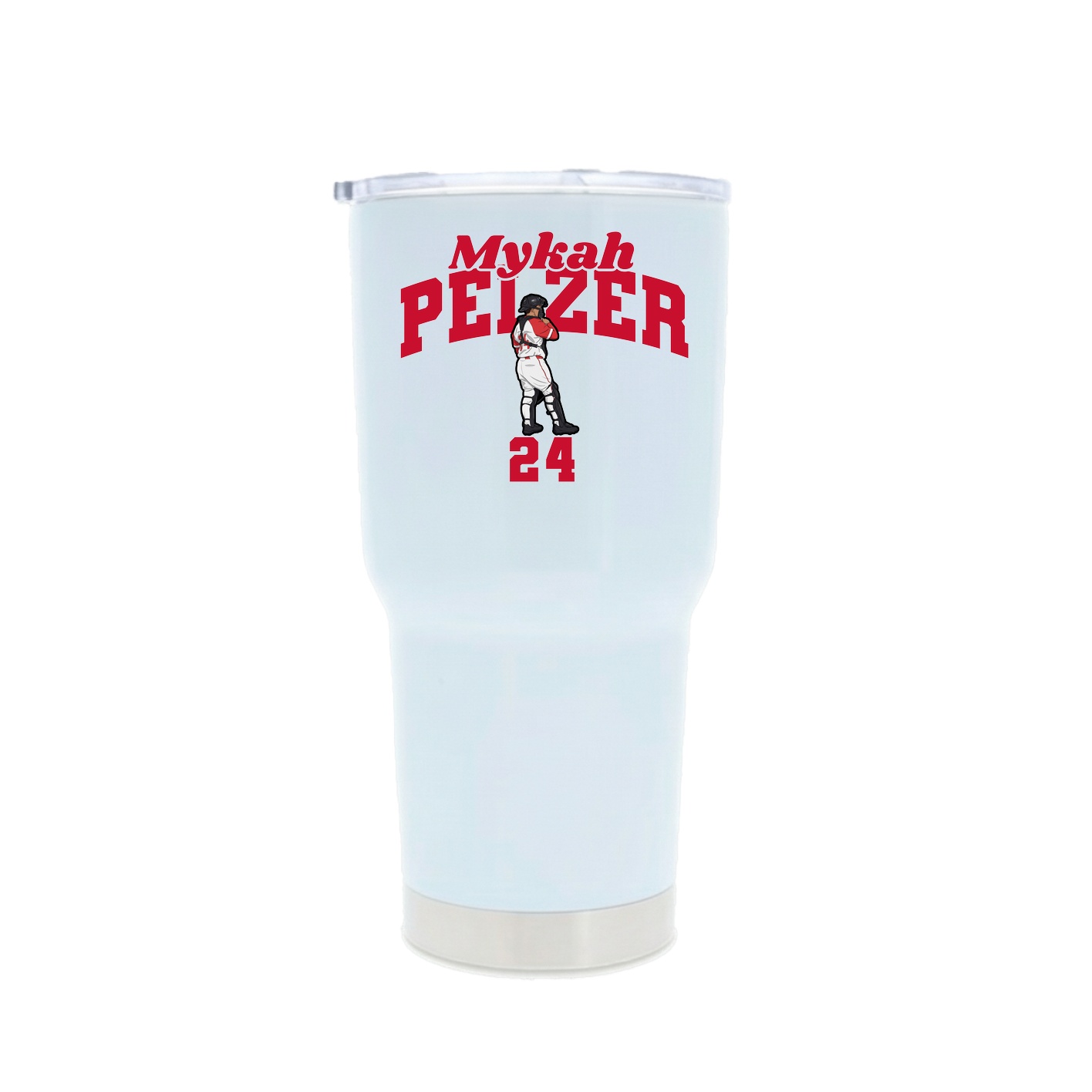 30oz Stainless Steel Tumbler — Signature Arch in White