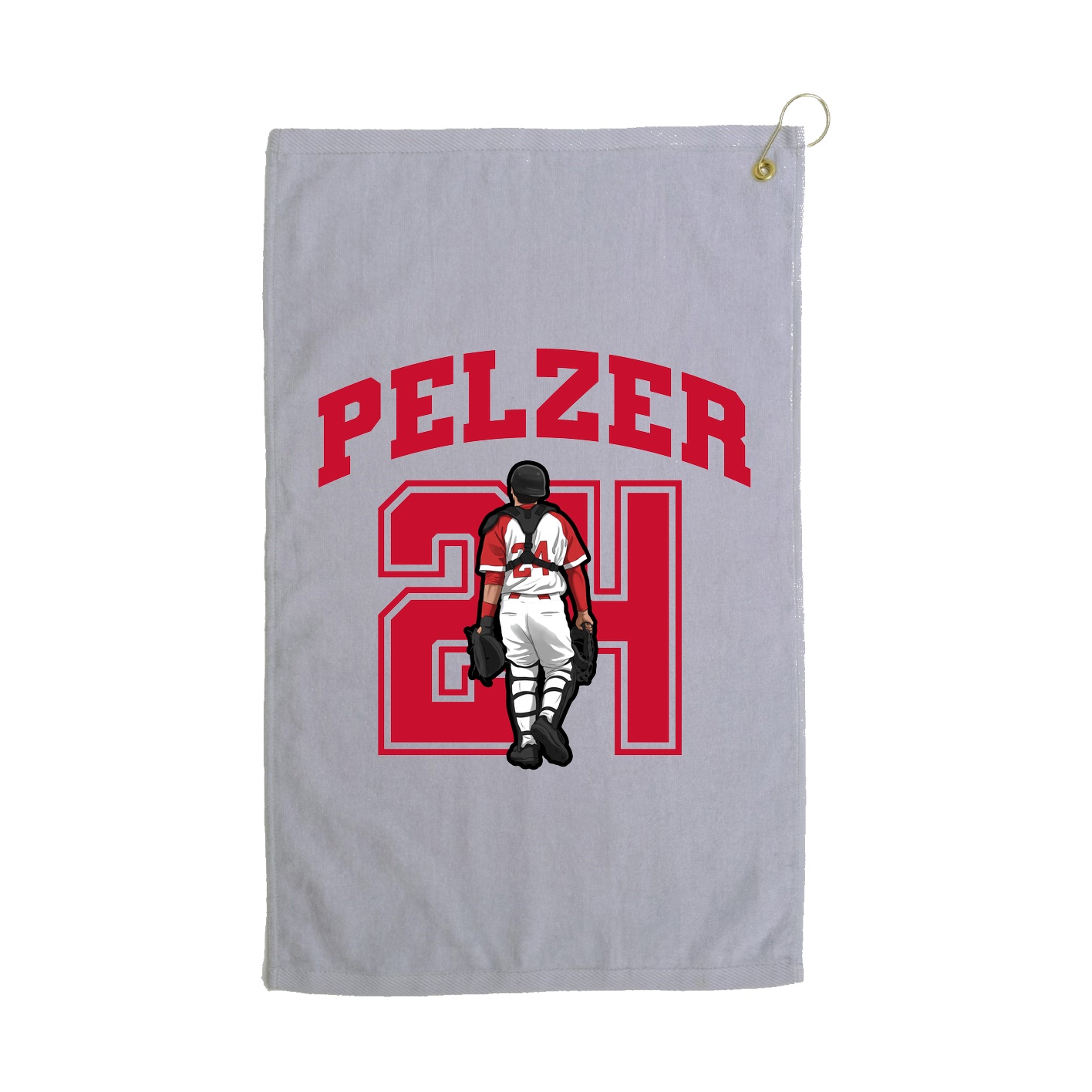Golf Towel — Number in Grey