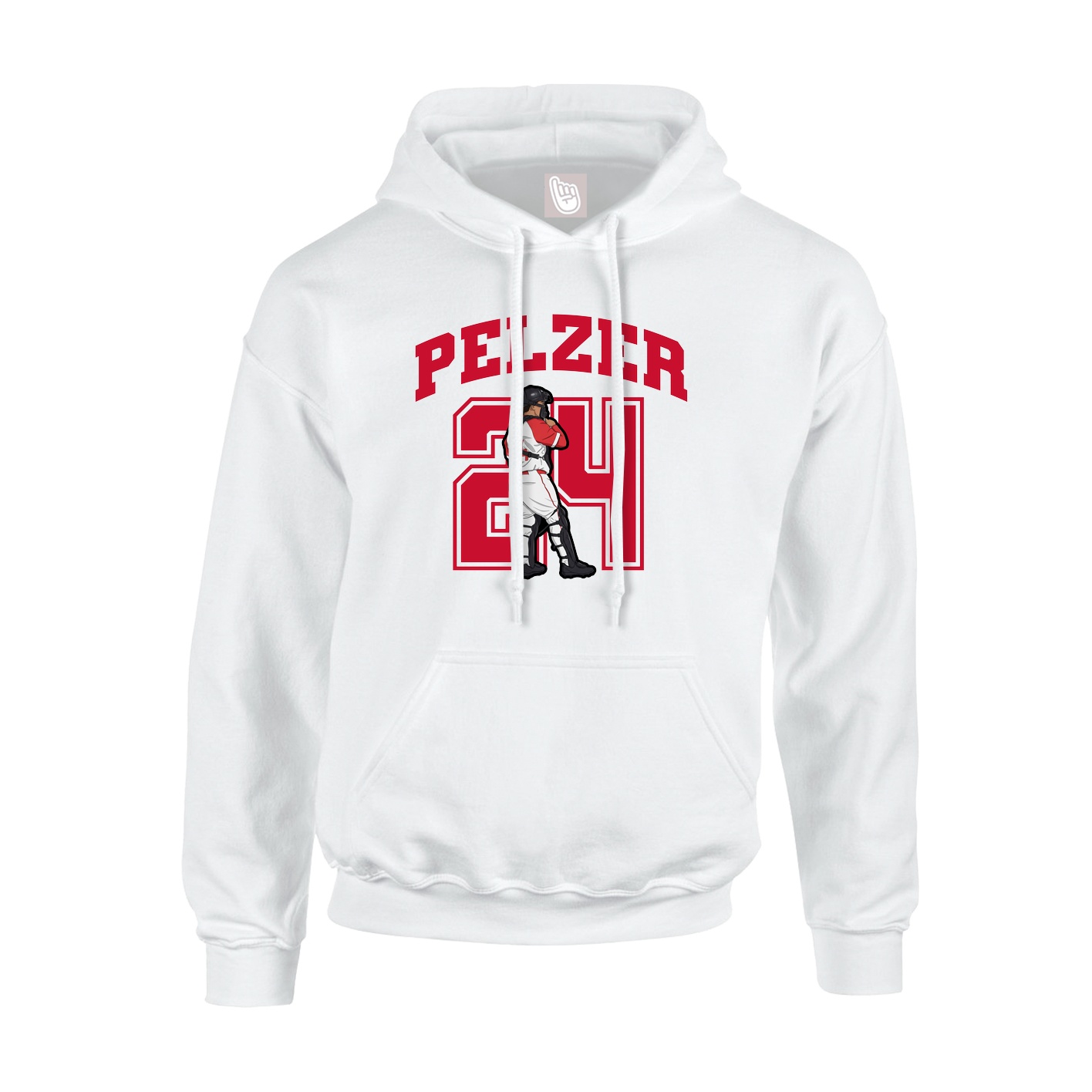 Youth Hoodie — Number in White