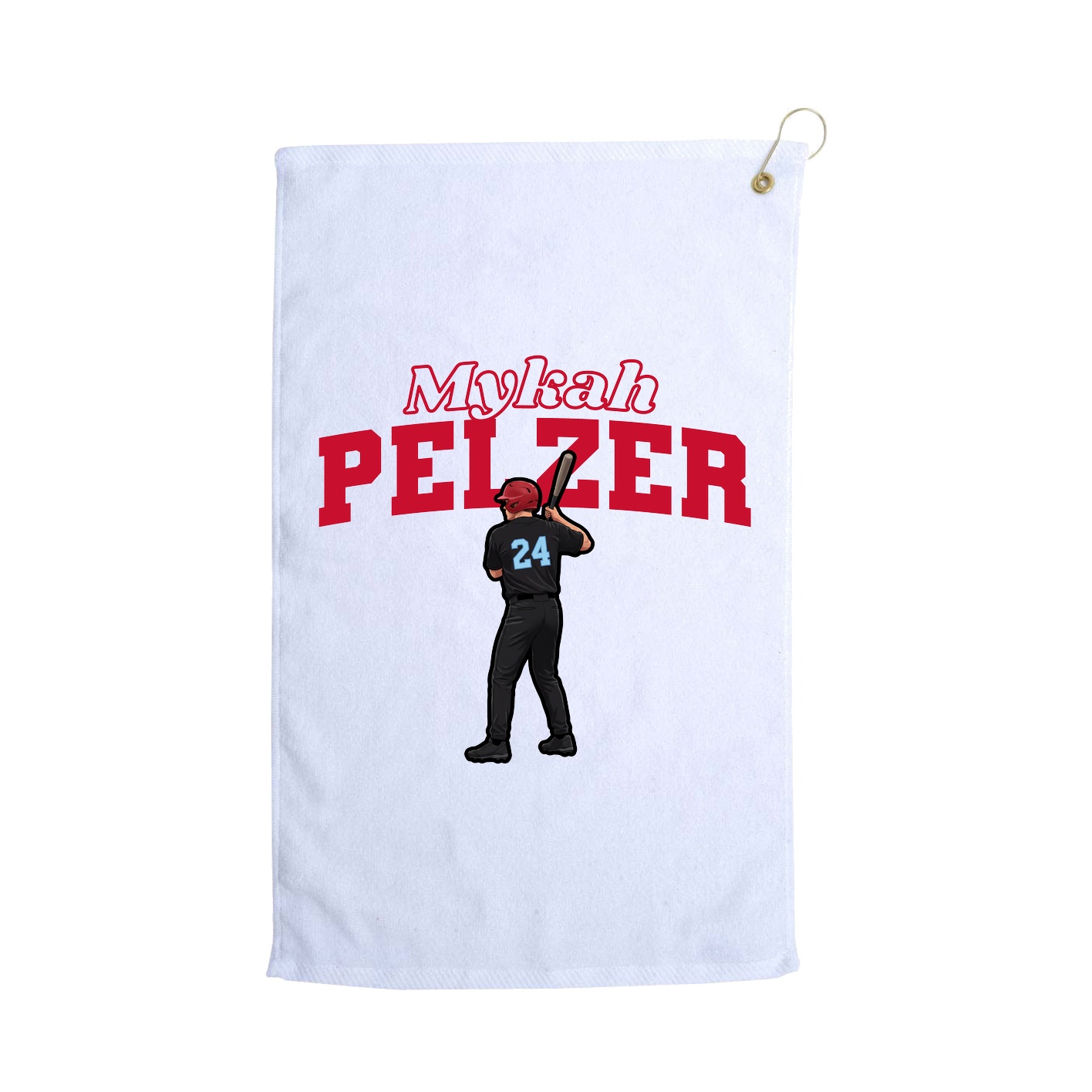 Golf Towel — Name Arch in White