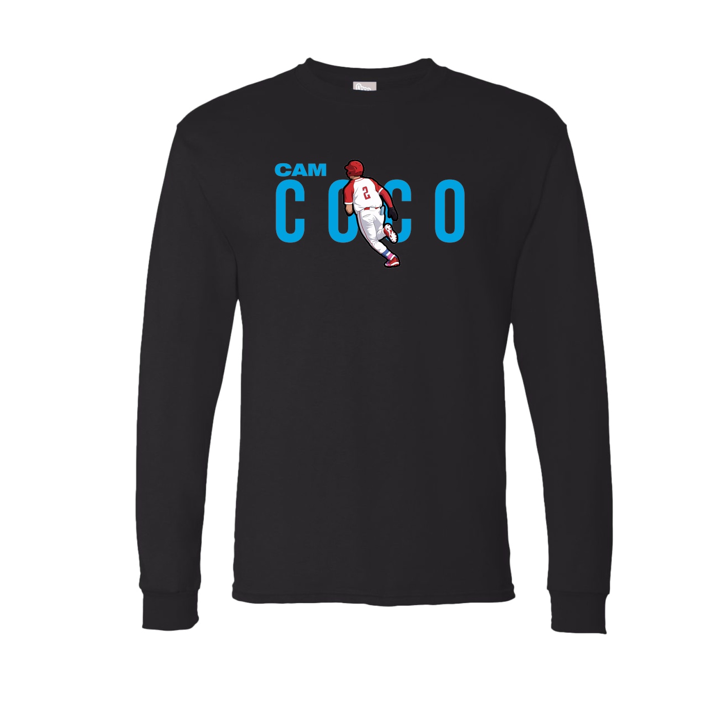 Long Sleeve Tee — Player Name in Black