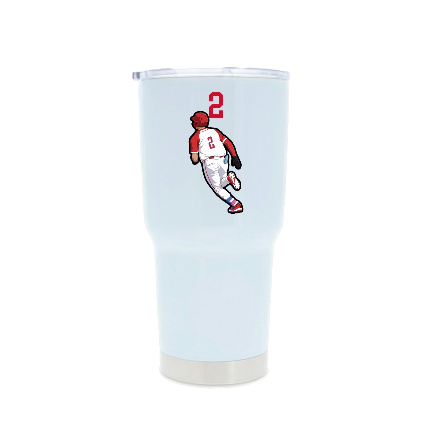 30oz Stainless Steel Tumbler — Number Top in White