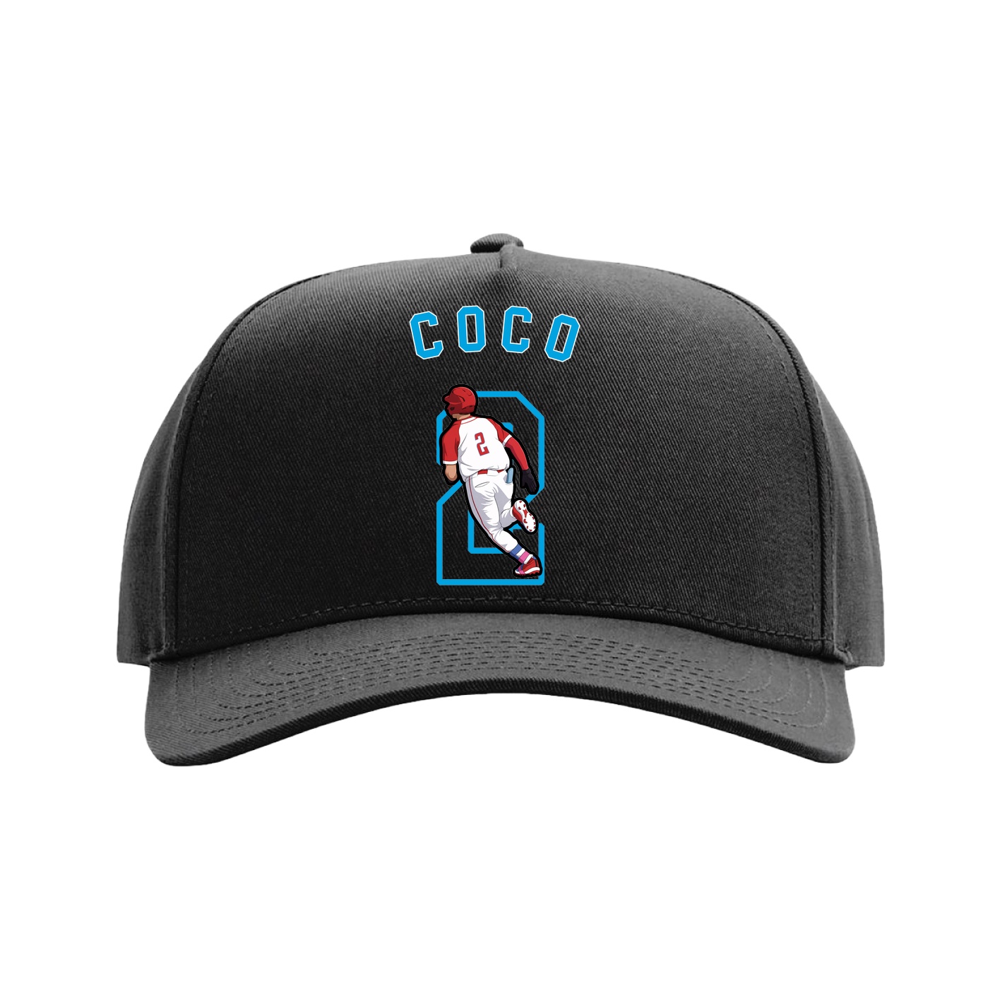 Full Fabric Five-Panel Champ Cap — Shirsey Arch in Black