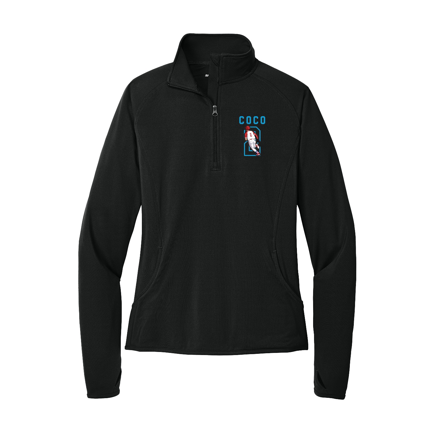 Women's Q-Zip Pullover — Shirsey in Black