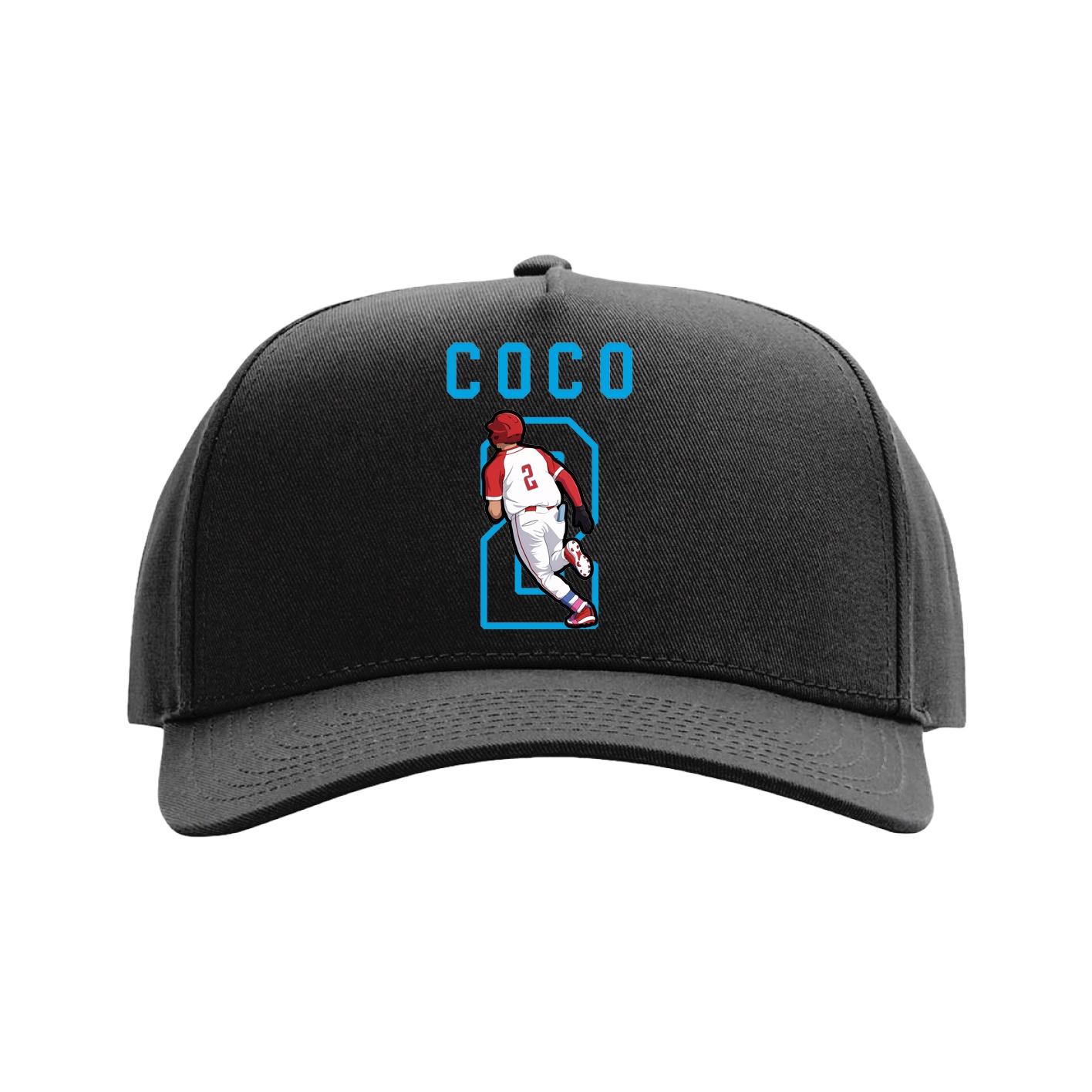 Full Fabric Five-Panel Champ Cap — Shirsey in Black