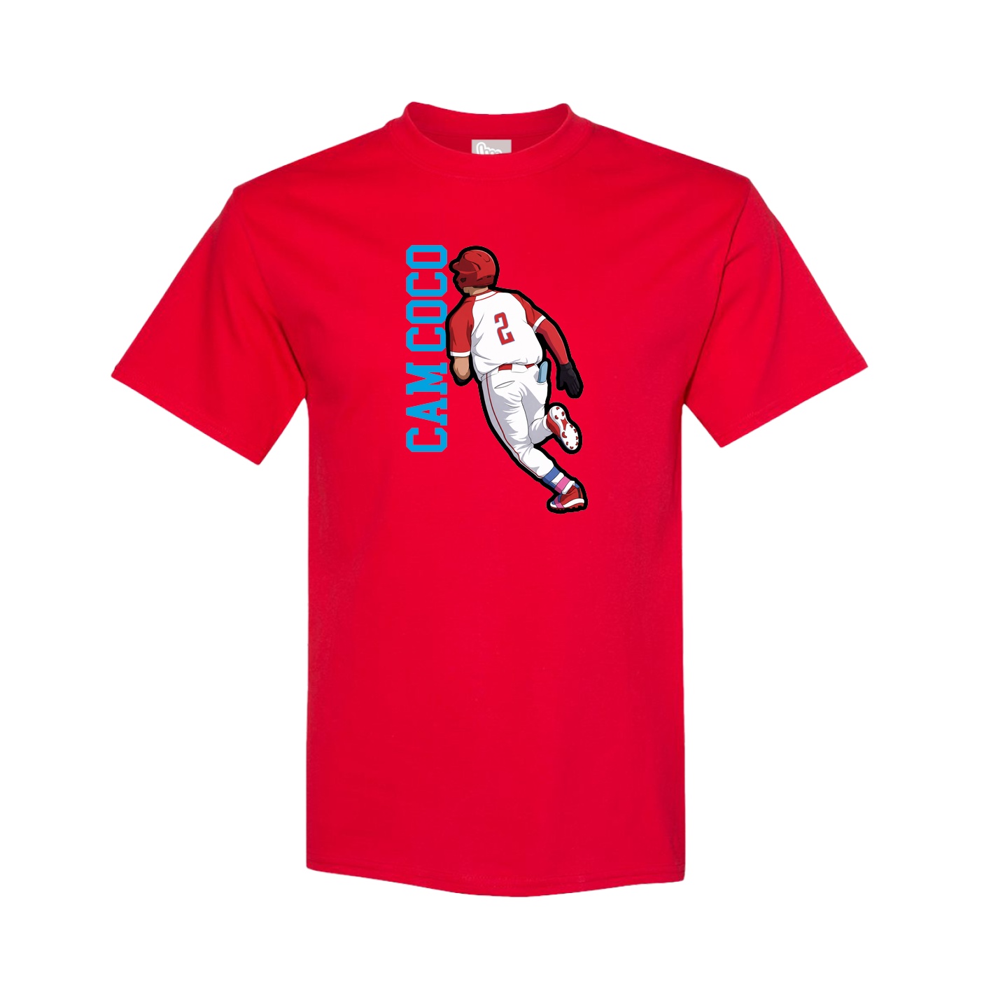Tee — Name Vertical in Red