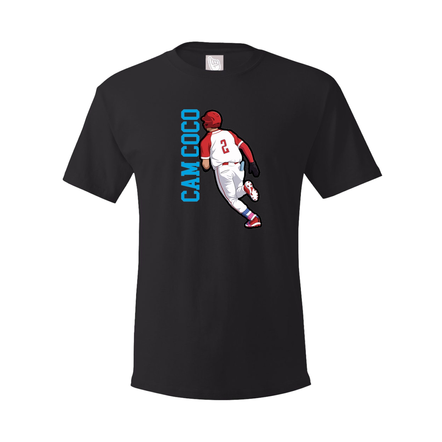 Youth Tee — Name Vertical in Black