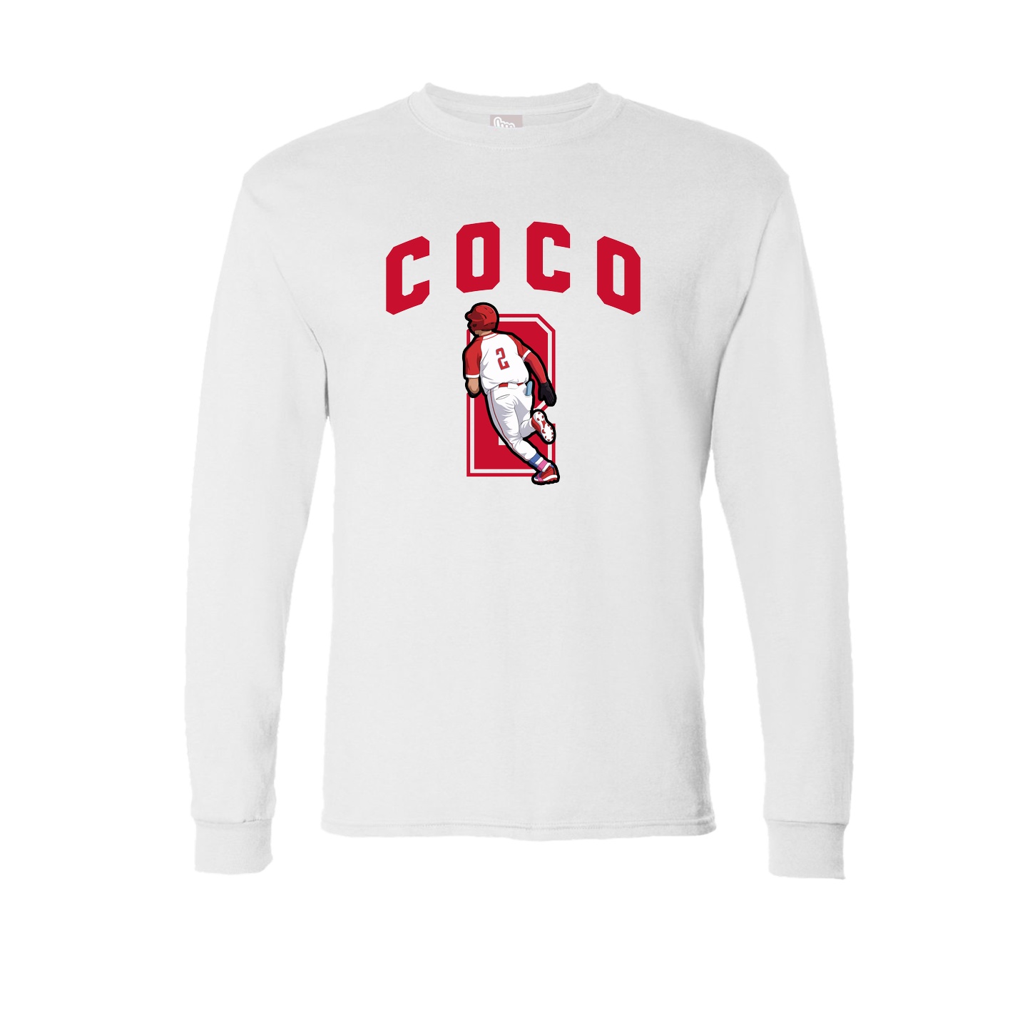 Long Sleeve Tee — Number in White