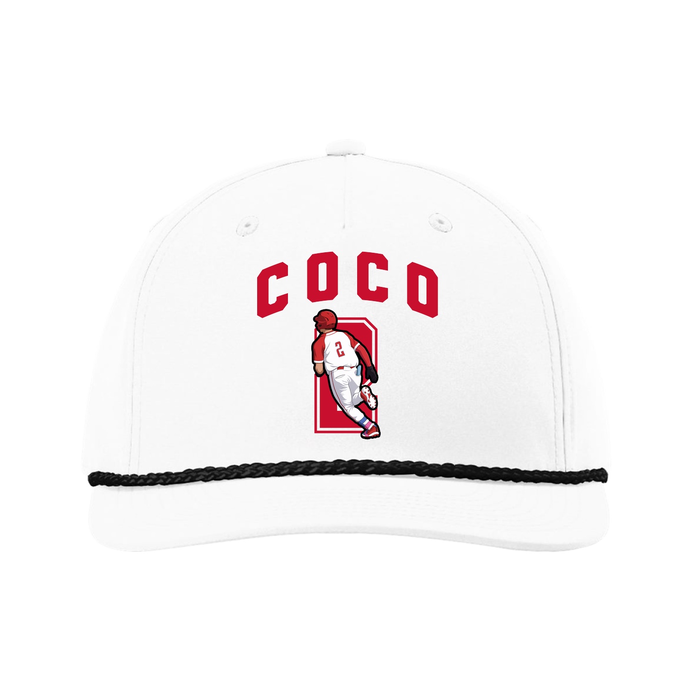 Five-Panel Classic Rope Cap — Number in White