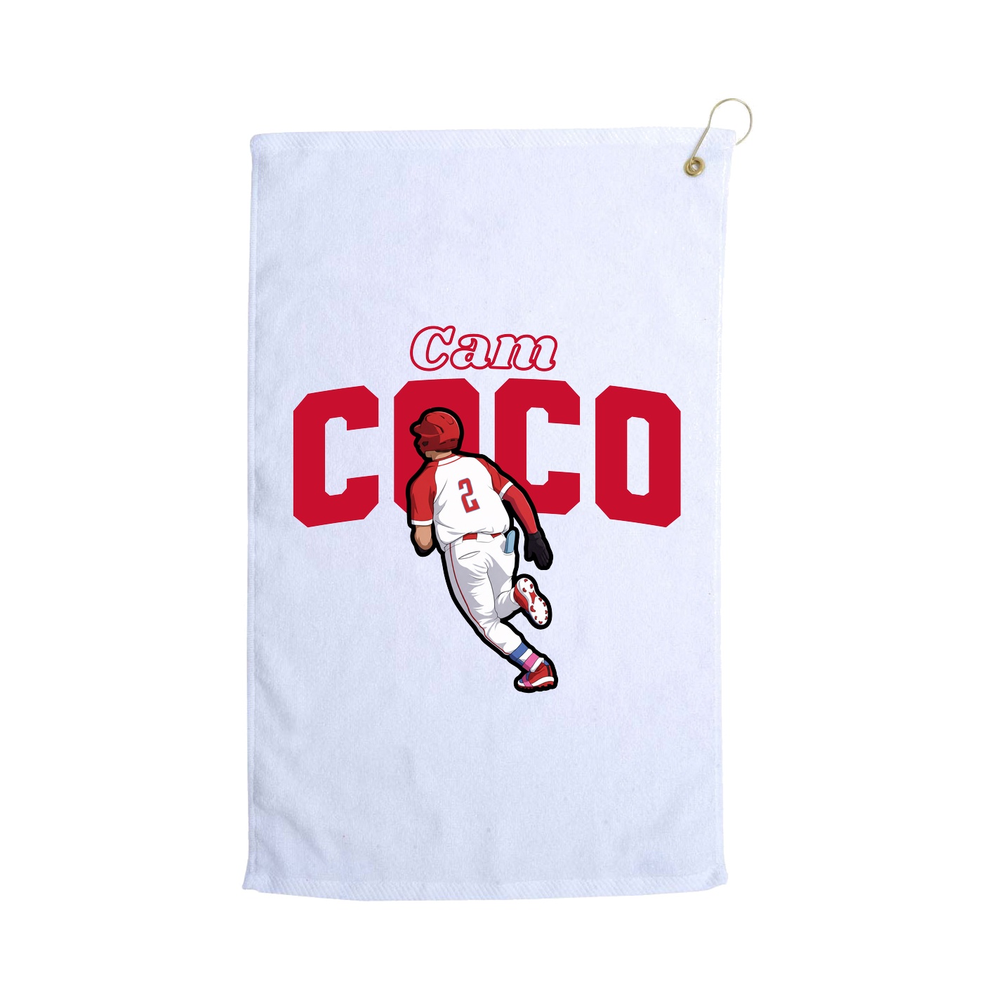 Golf Towel — Name Arch in White