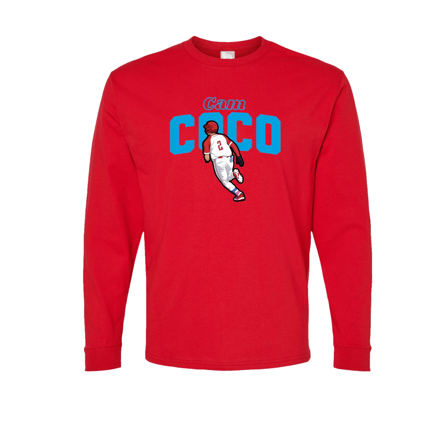 Long Sleeve Tee — Name Arch in Red