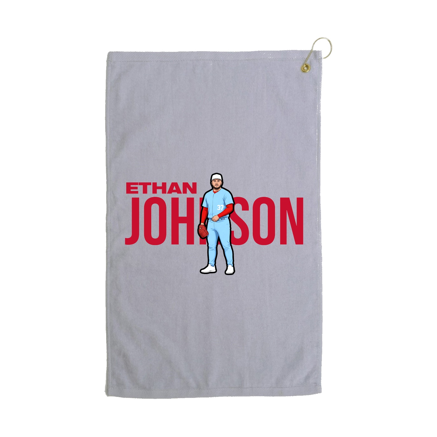 Golf Towel — Player Name in Grey