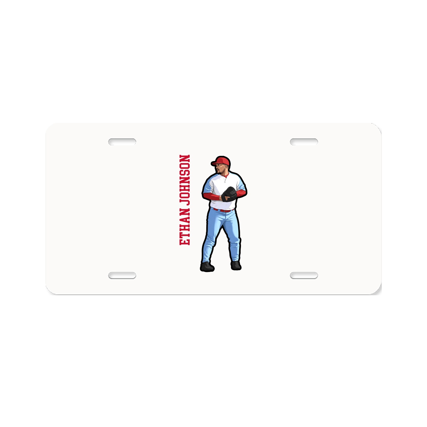 License Plate — Name Vertical in Classic