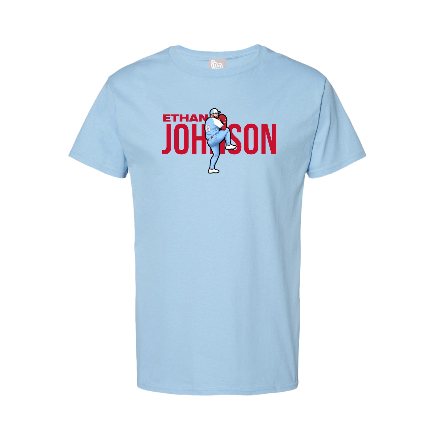 Youth Tee — Player Name in Light Blue