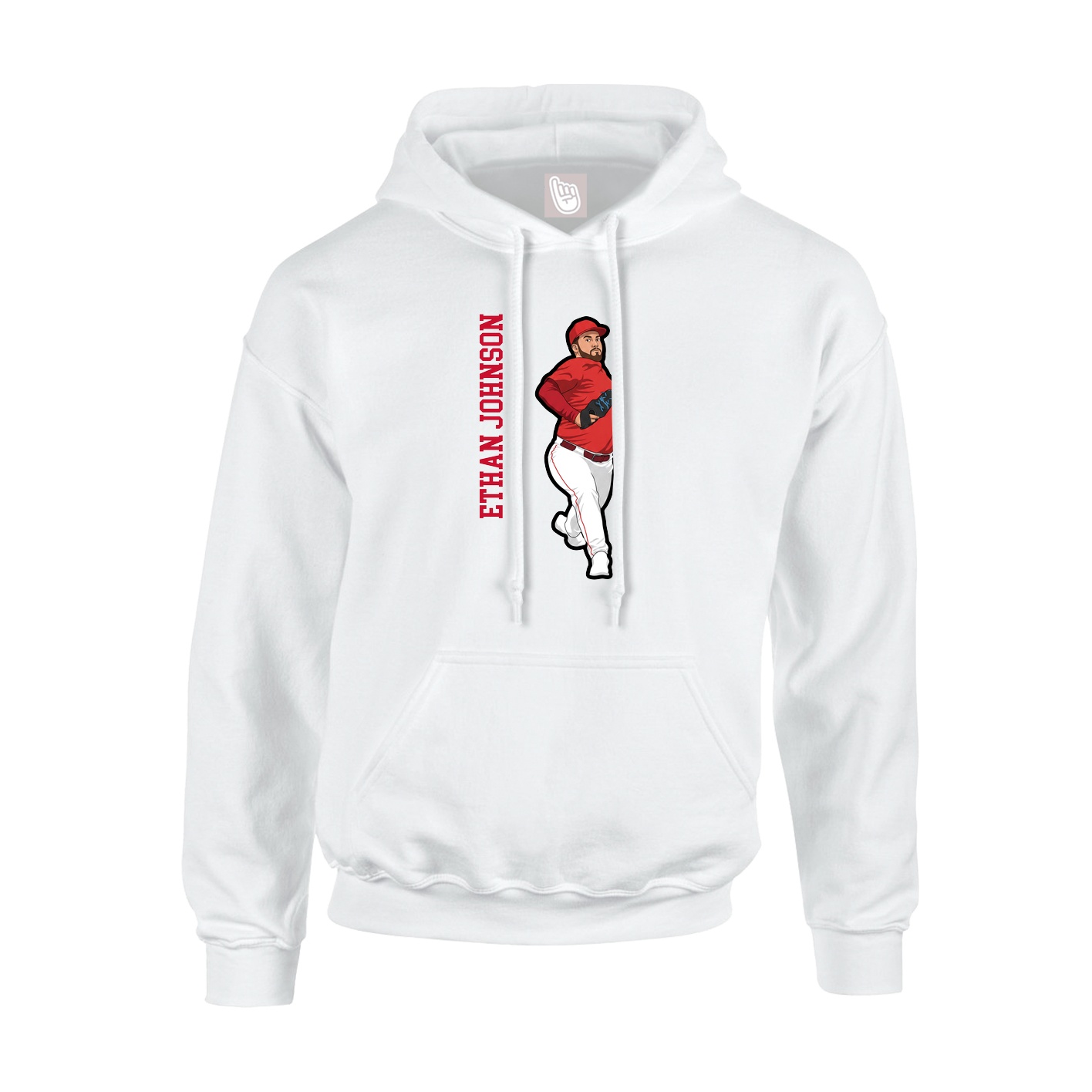 Youth Hoodie — Name Vertical in White