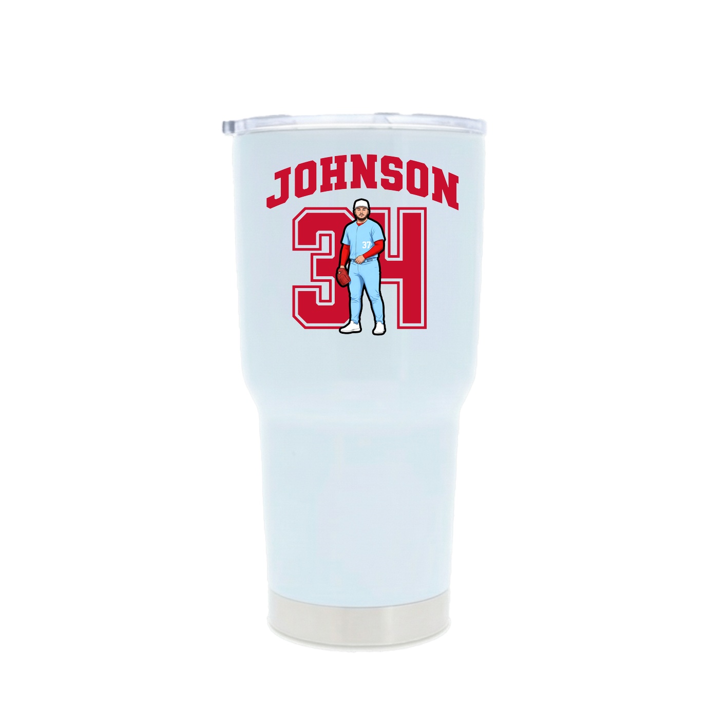 30oz Stainless Steel Tumbler — Number in White