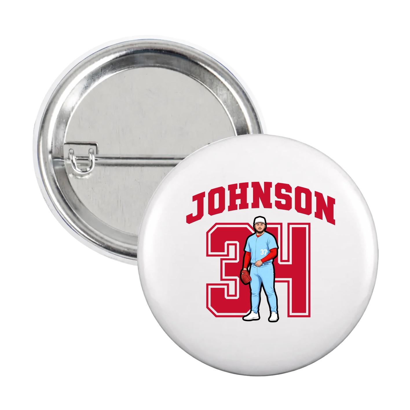 Game Day Button — Number in White