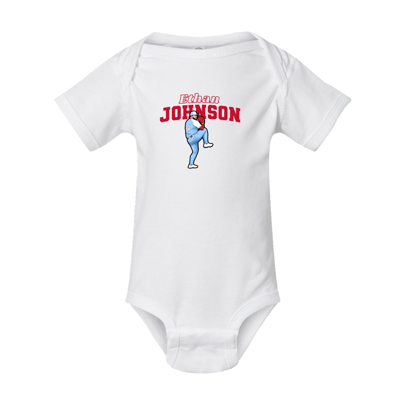 Baby Onesie — Name Arch in White