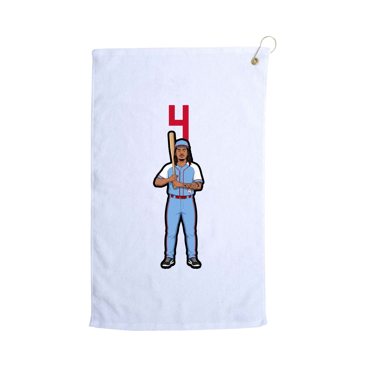 Golf Towel — Number Top in White