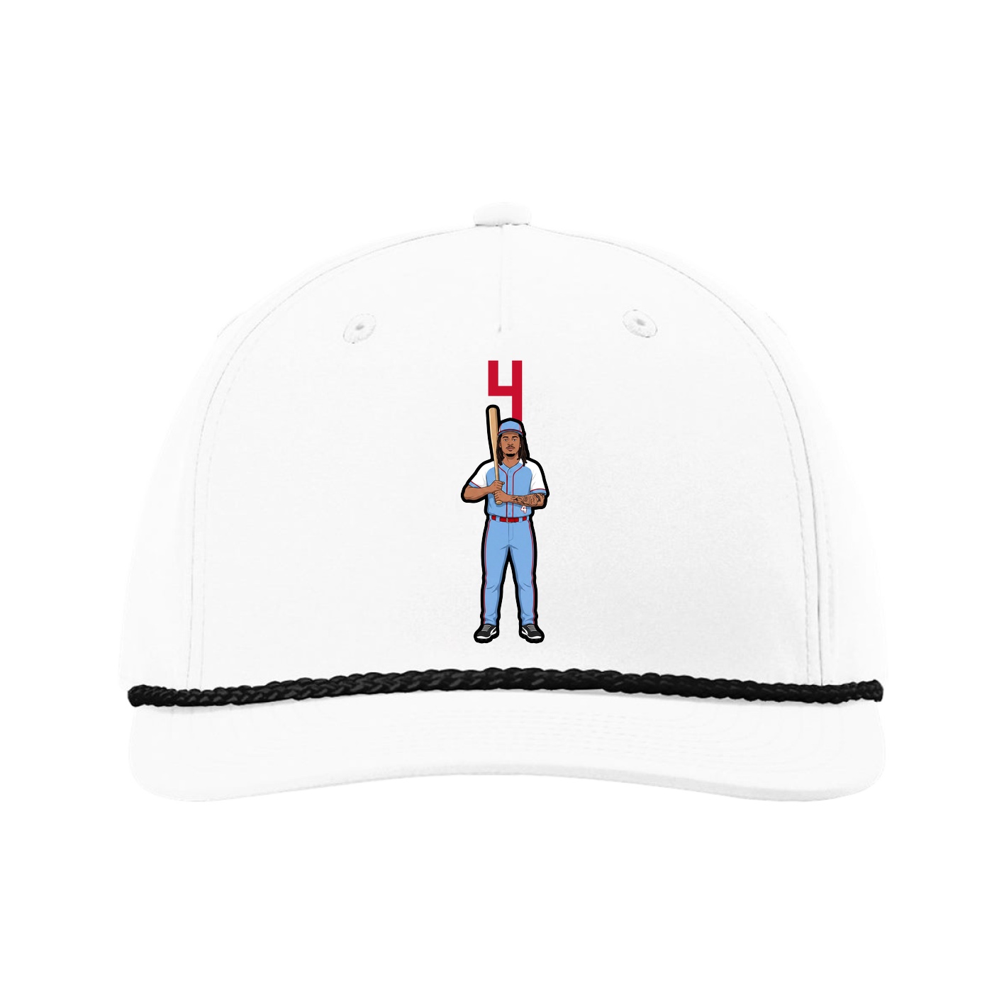 Five-Panel Classic Rope Cap — Number Top in White