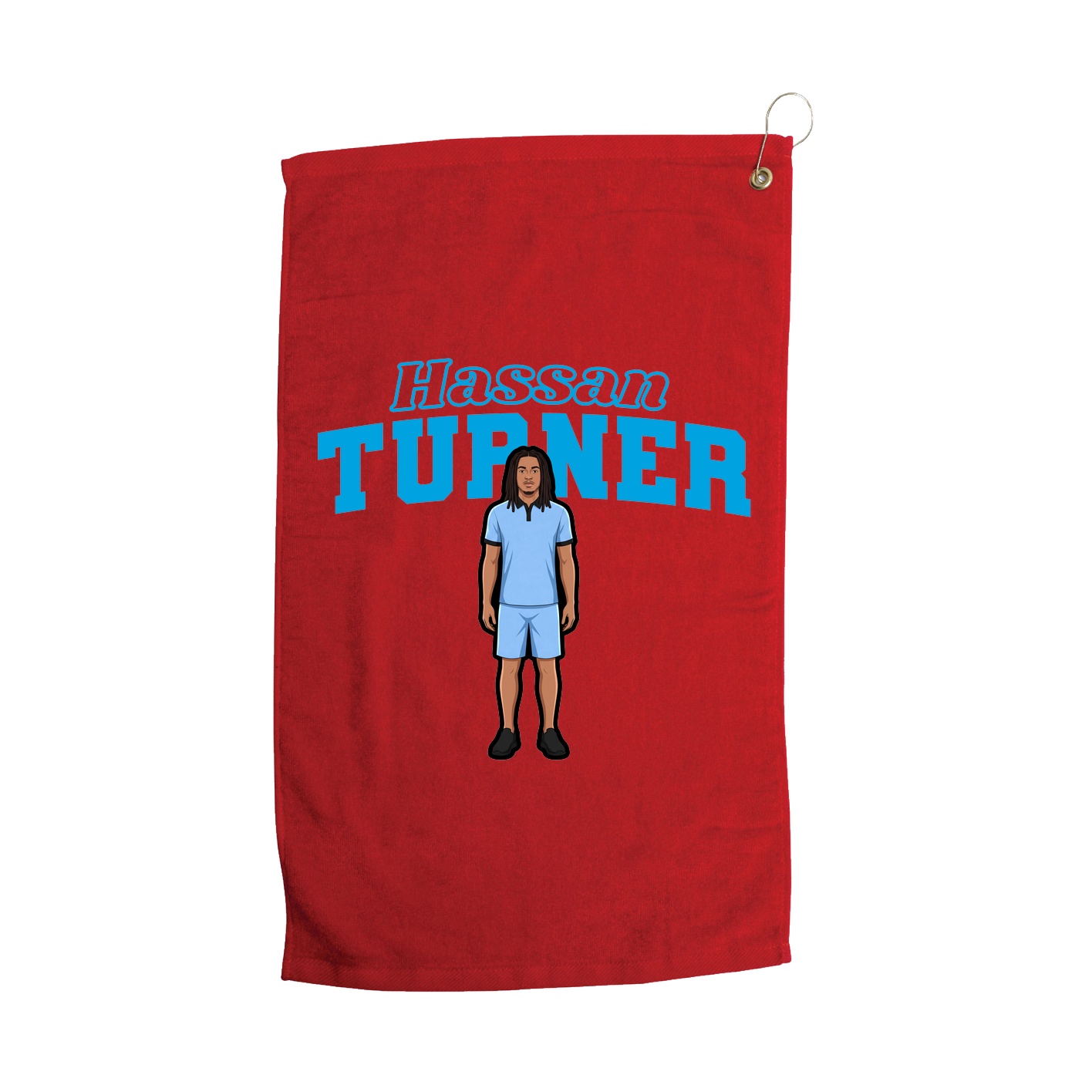 Golf Towel — Name Arch in Red