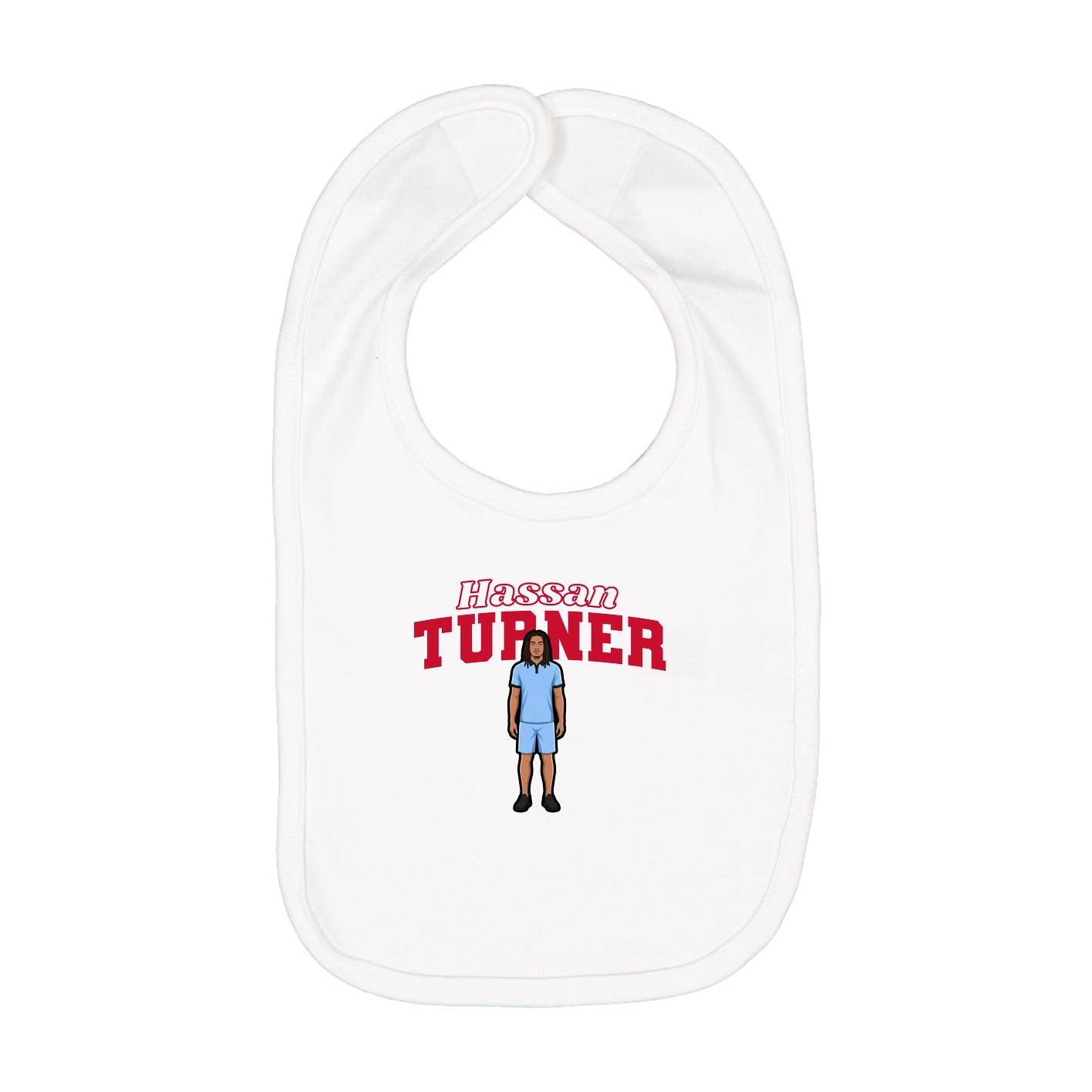 Infant Bib — Name Arch in White